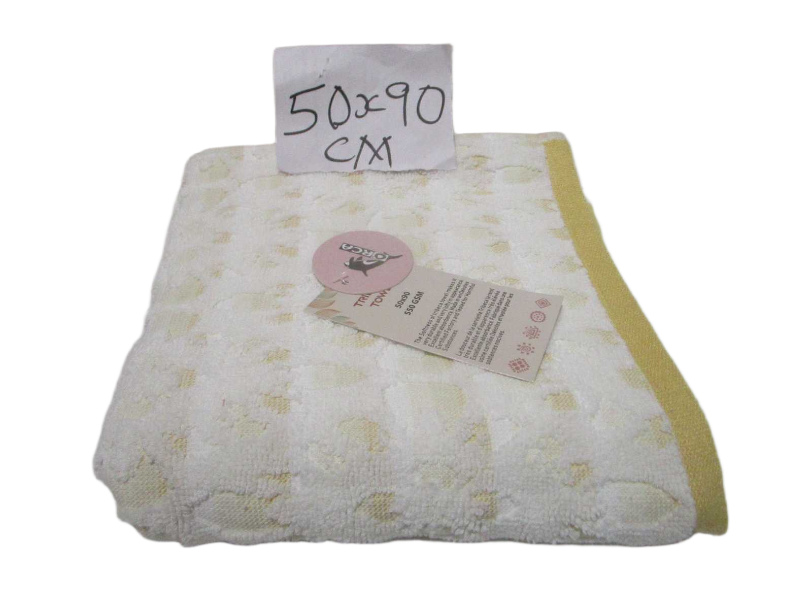Towel Tribeca - Plain Dyed Jacquard Towel - Duble Ply 2/20 - 550 Gsm - Carded Cotton - Polyester Insert