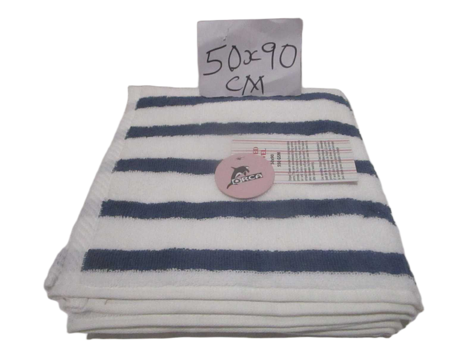 Towel Striped - Yarn Dyed Dobby Towel - Duble Ply 2/20 - 550 Gsm - Combed Cotton Yarn - Rope Design Hem On Both Sides