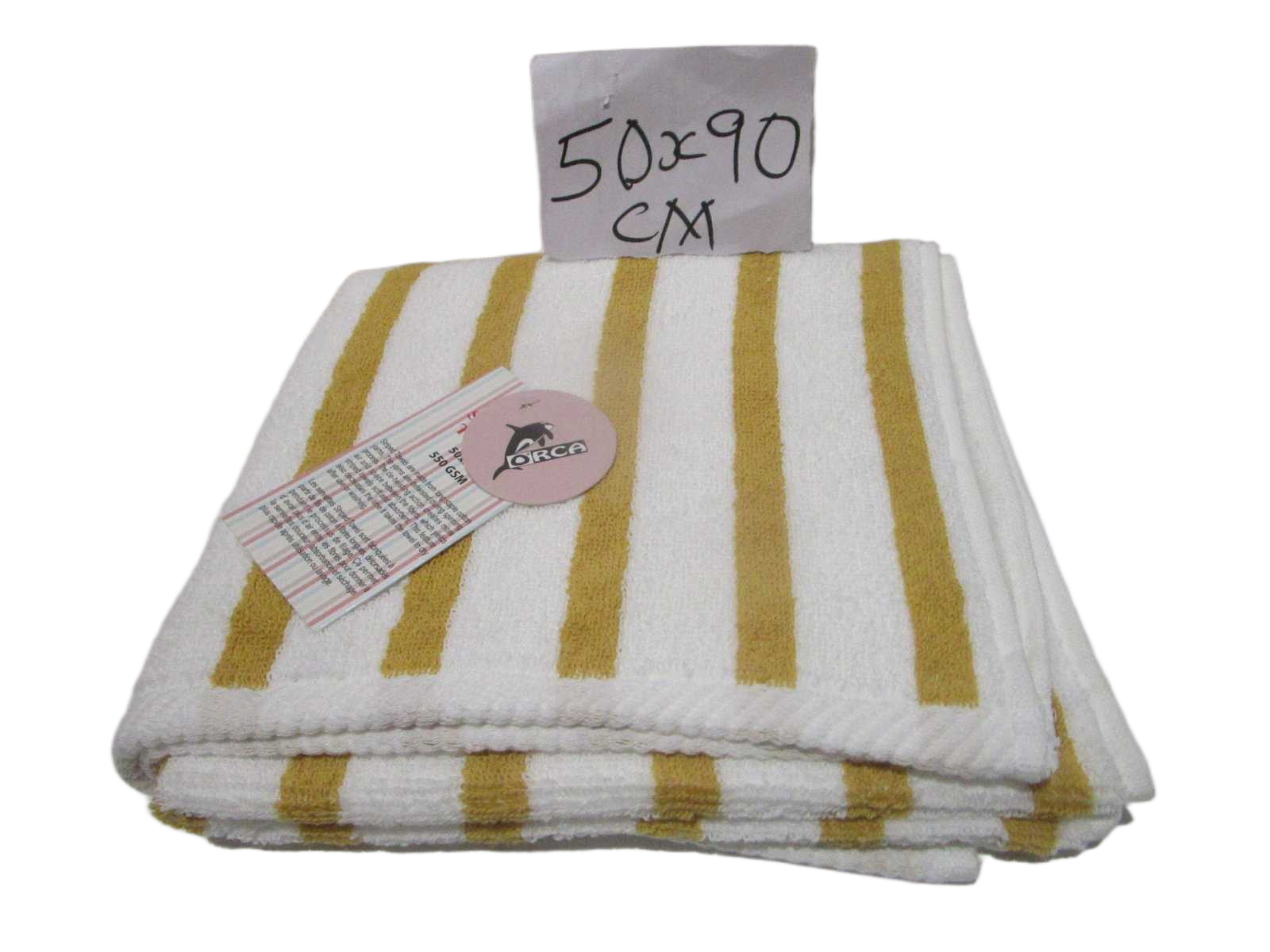Towel Striped - Yarn Dyed Dobby Towel - Duble Ply 2/20 - 550 Gsm - Combed Cotton Yarn - Rope Design Hem On Both Sides