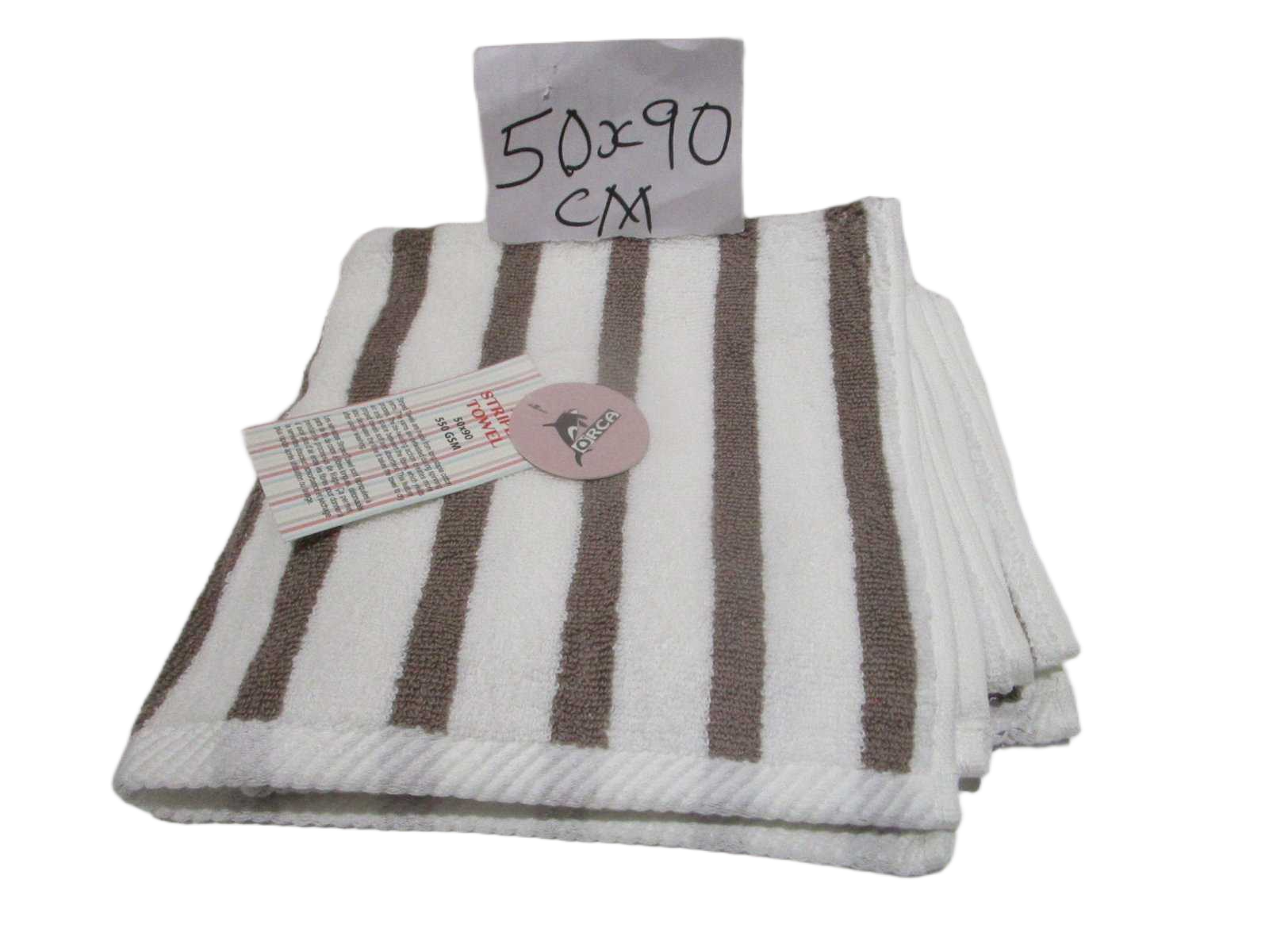 Towel Striped - Yarn Dyed Dobby Towel - Duble Ply 2/20 - 550 Gsm - Combed Cotton Yarn - Rope Design Hem On Both Sides