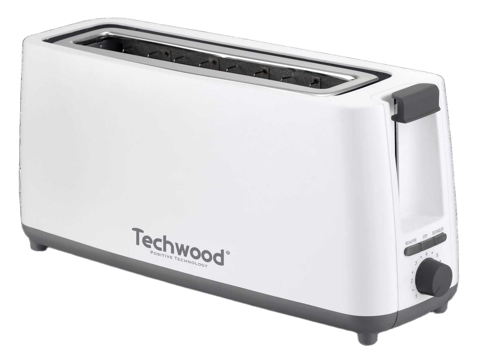 Grill Pain Special Baguette 2 Fenteslongues Et Larges Parois Froides Ejection Automatique Et Manuelel Controle Brunissage Du Pain Tiroir Ramasse Miettes Range Cordon Sous L’appareil Puissance 1300w