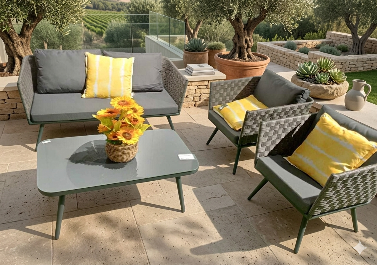 Sofa Garden Set 2+1+1+ Coffee Table Grey