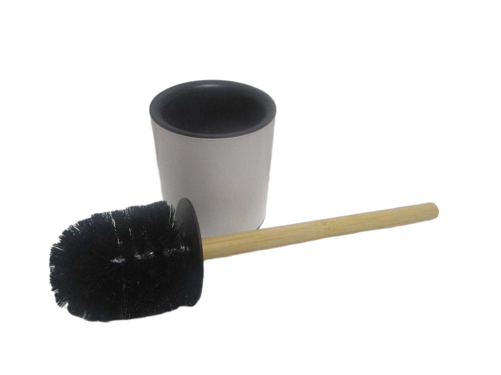 Toilet Brush Wc Metal Tige Bambou - White /Bambou