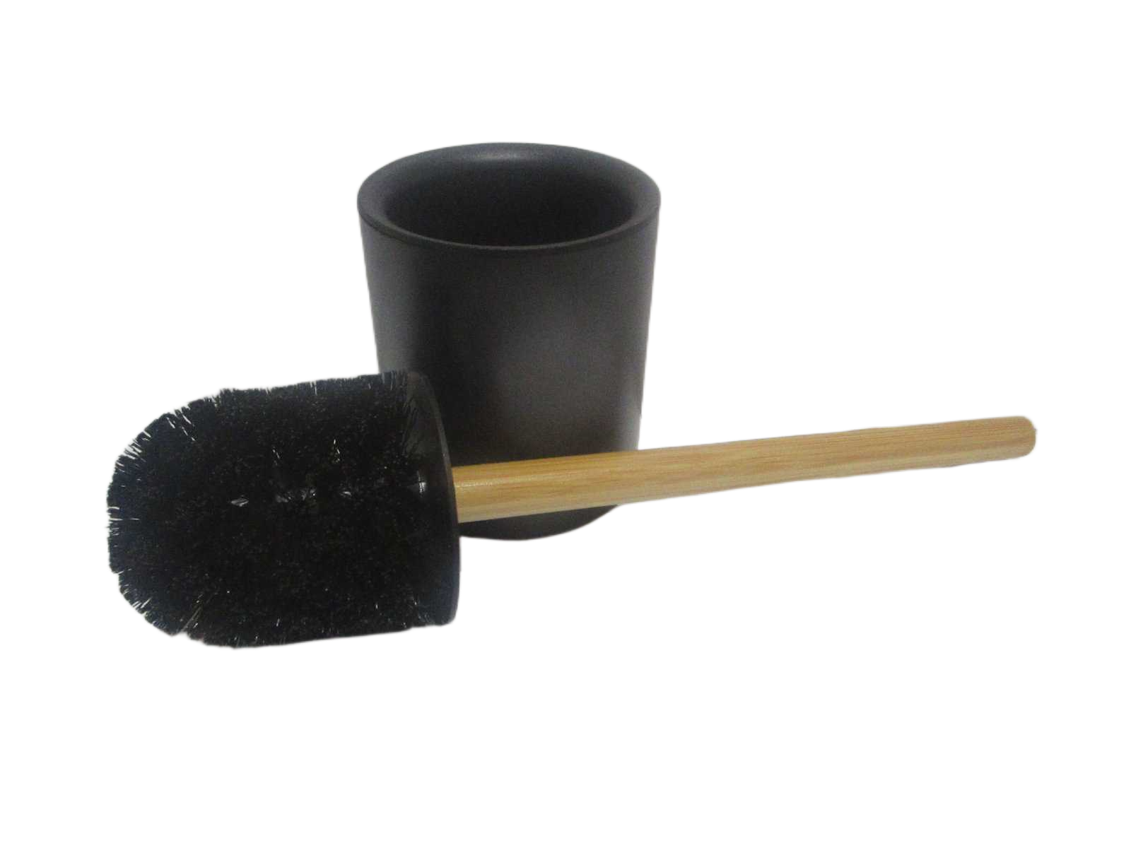 Toilet Brush Wc Metal Tige Bambou - Black/Bambou