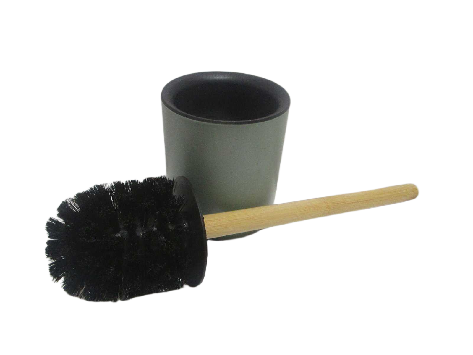 Toilet Brush Wc Metal Tige Bambou - Kaki/Bambou