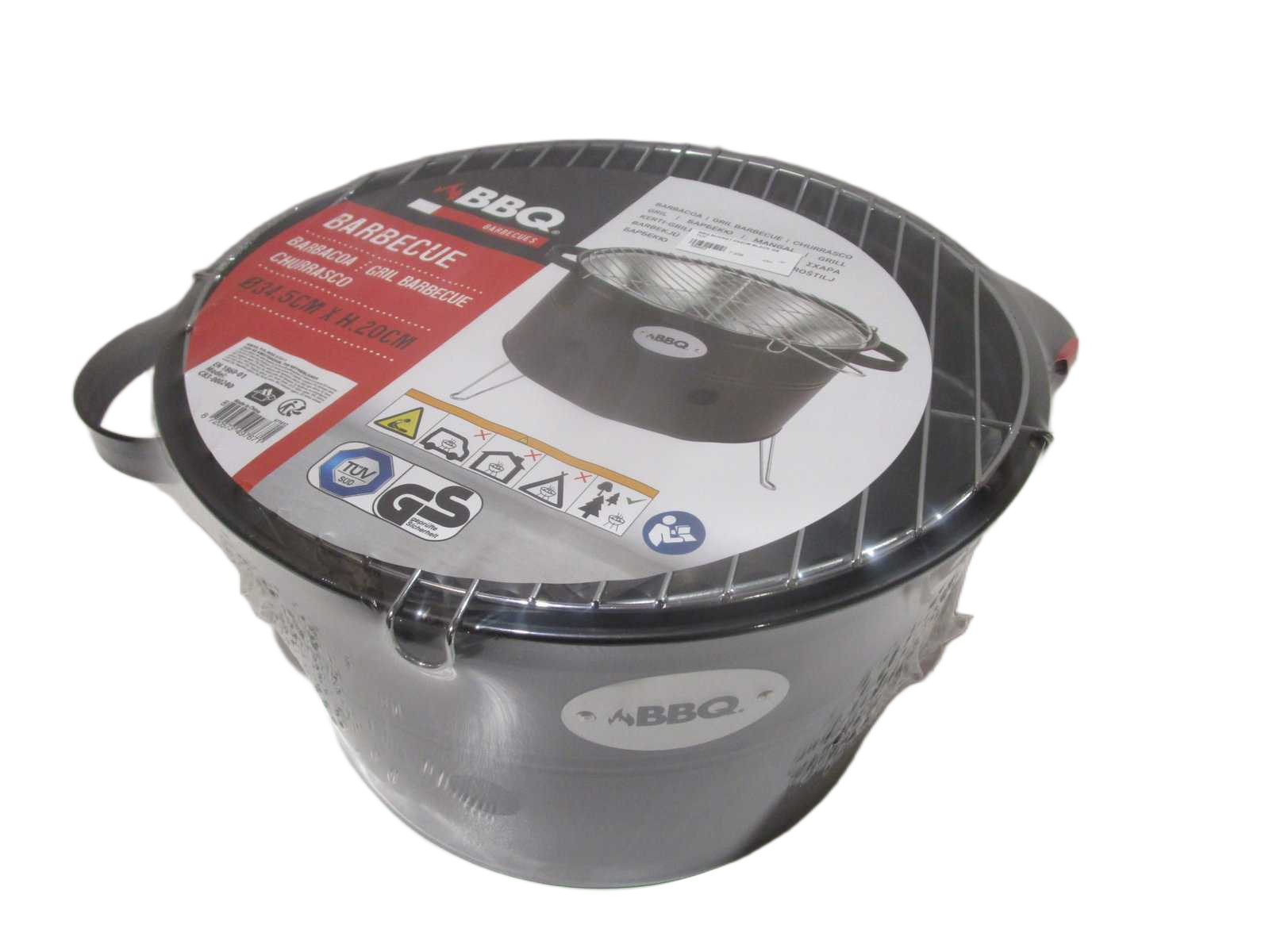 Bbq Bucket D34cm Black Gs Tuv