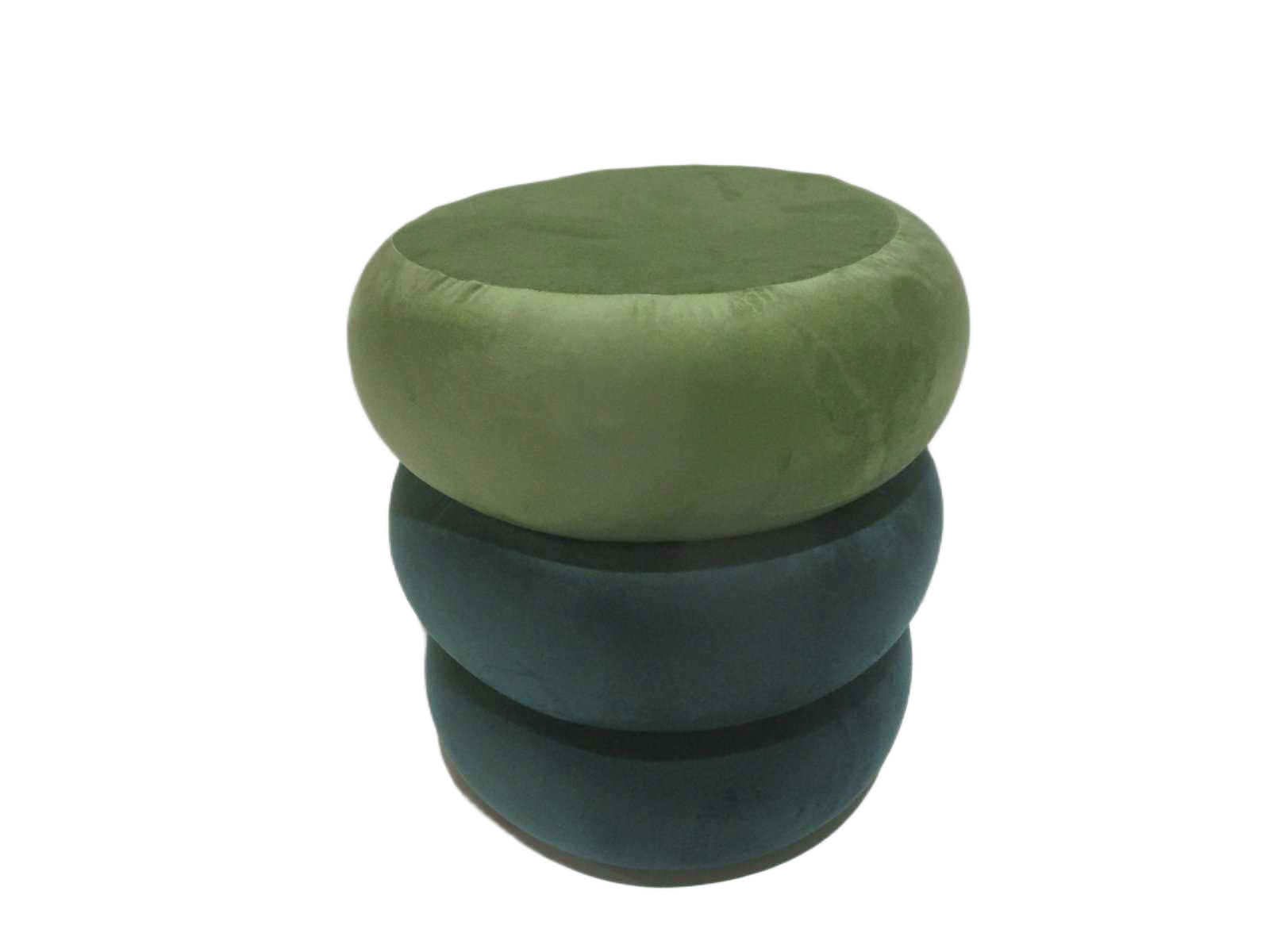 Stool 3 Level, Top Level Green 54, Base 2 Level Dark Green 56 Velvet Top Light Green 54, Base 2 Level Dark Green56 35x35x40 1cl=