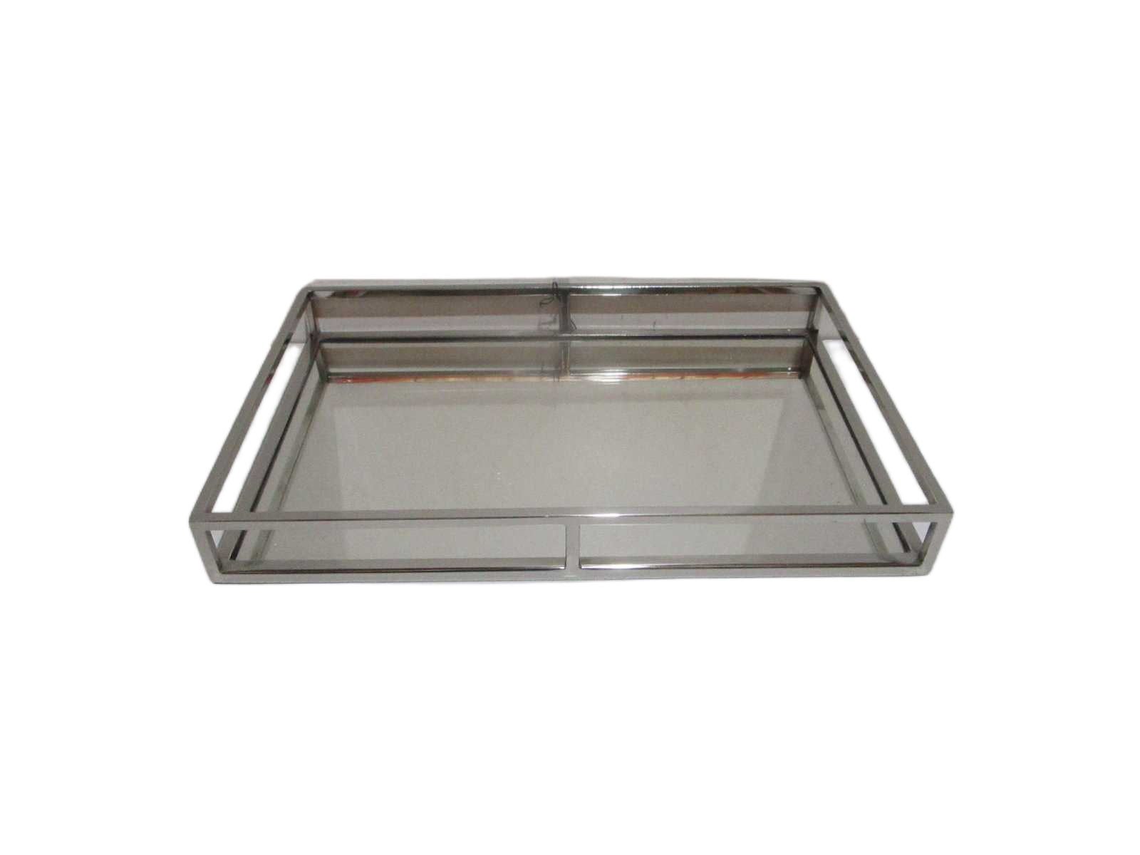 Tray With Mirror Steinless Steel Silver Plating 1cl=