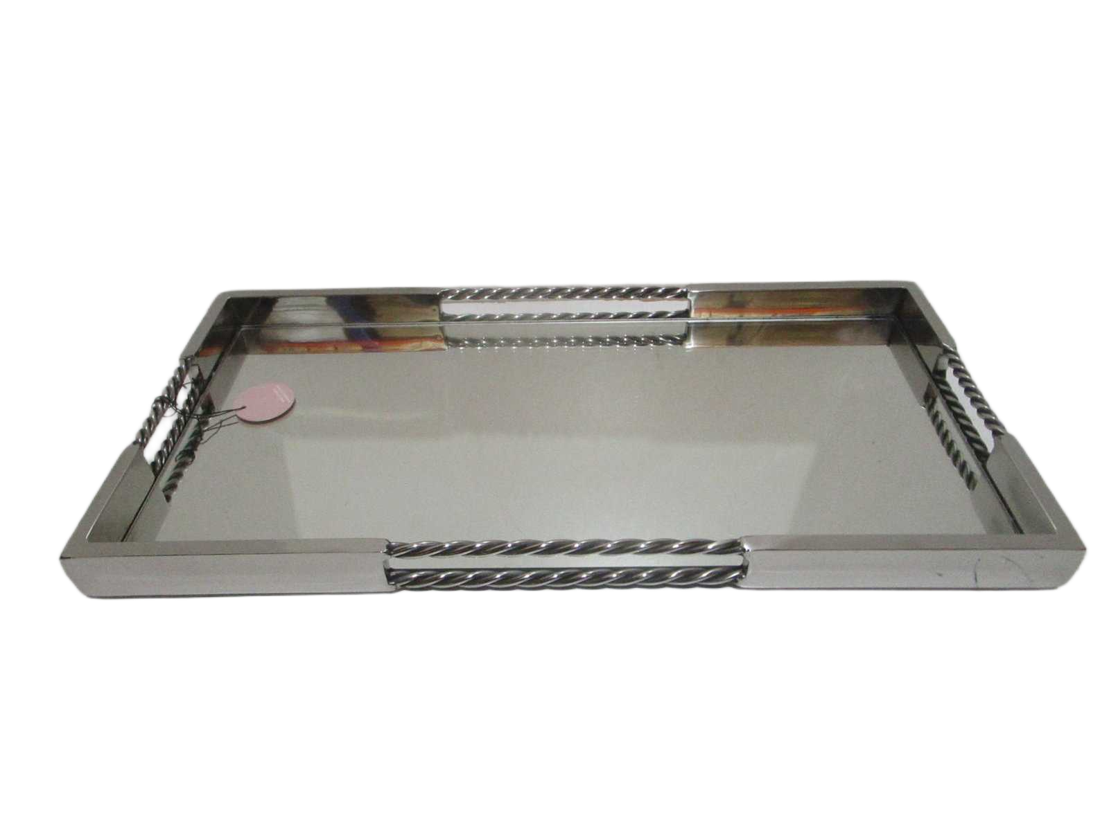 Tray With Mirror Steinless Steel Silver Plating 1cl=