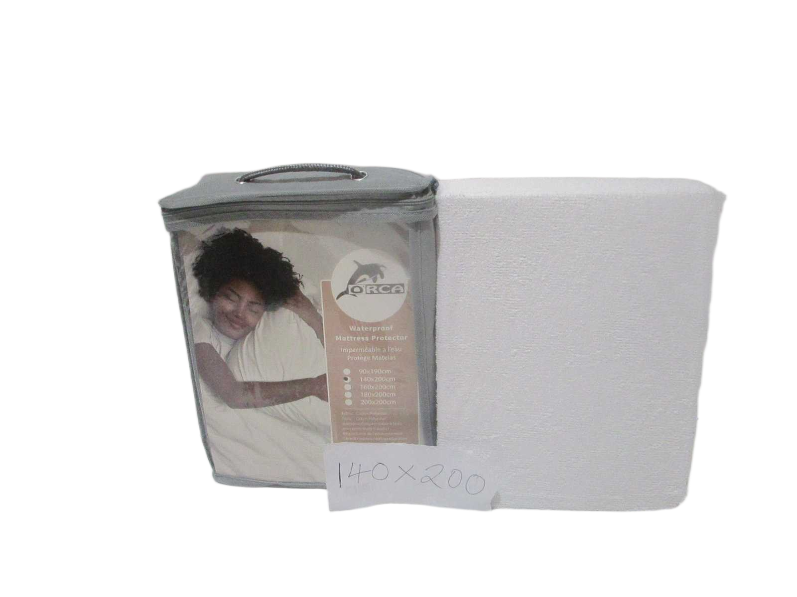 Mattress Protector Fabric : Polycotton 80% Cotton 20% Polyester 110gsm Terry/Tpu Coated + 70 Gsm Knitted With Packing Grey With Hand