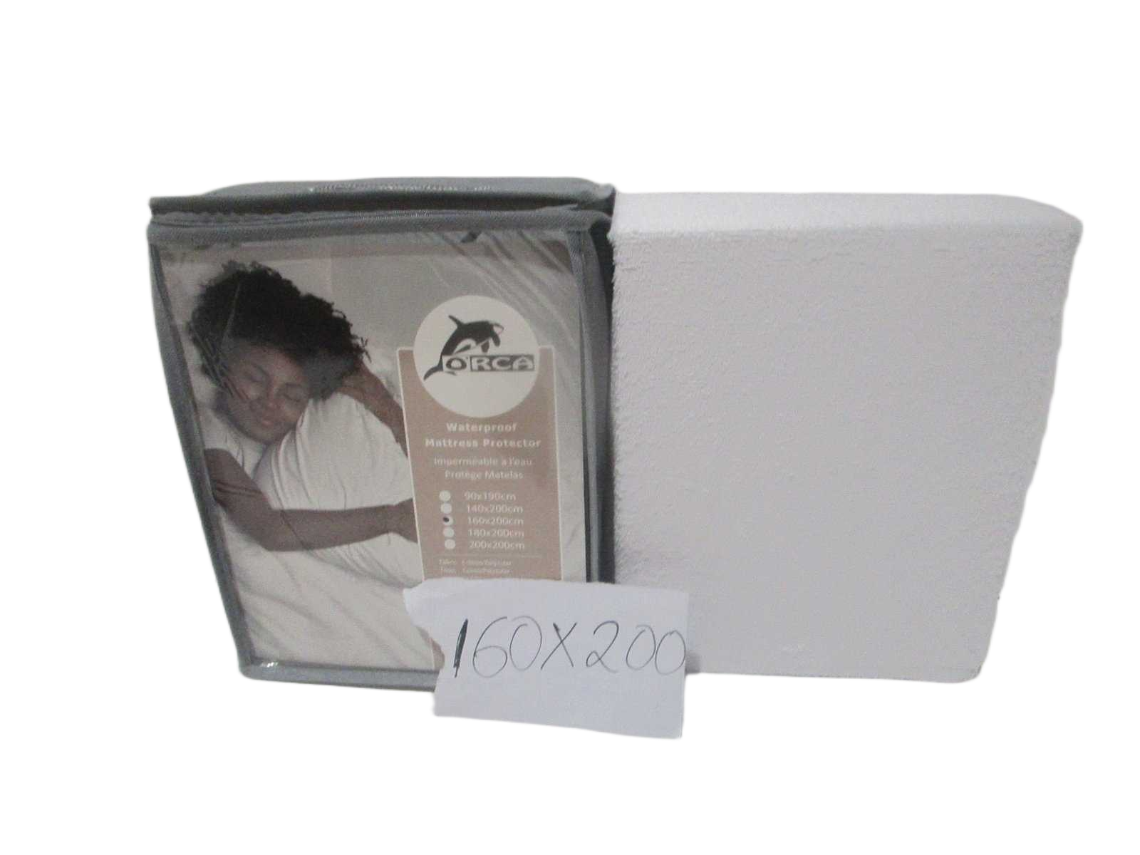 Mattress Protector Fabric : Polycotton 80% Cotton 20% Polyester 110gsm Terry/Tpu Coated + 70 Gsm Knitted With Packing Grey With Hand