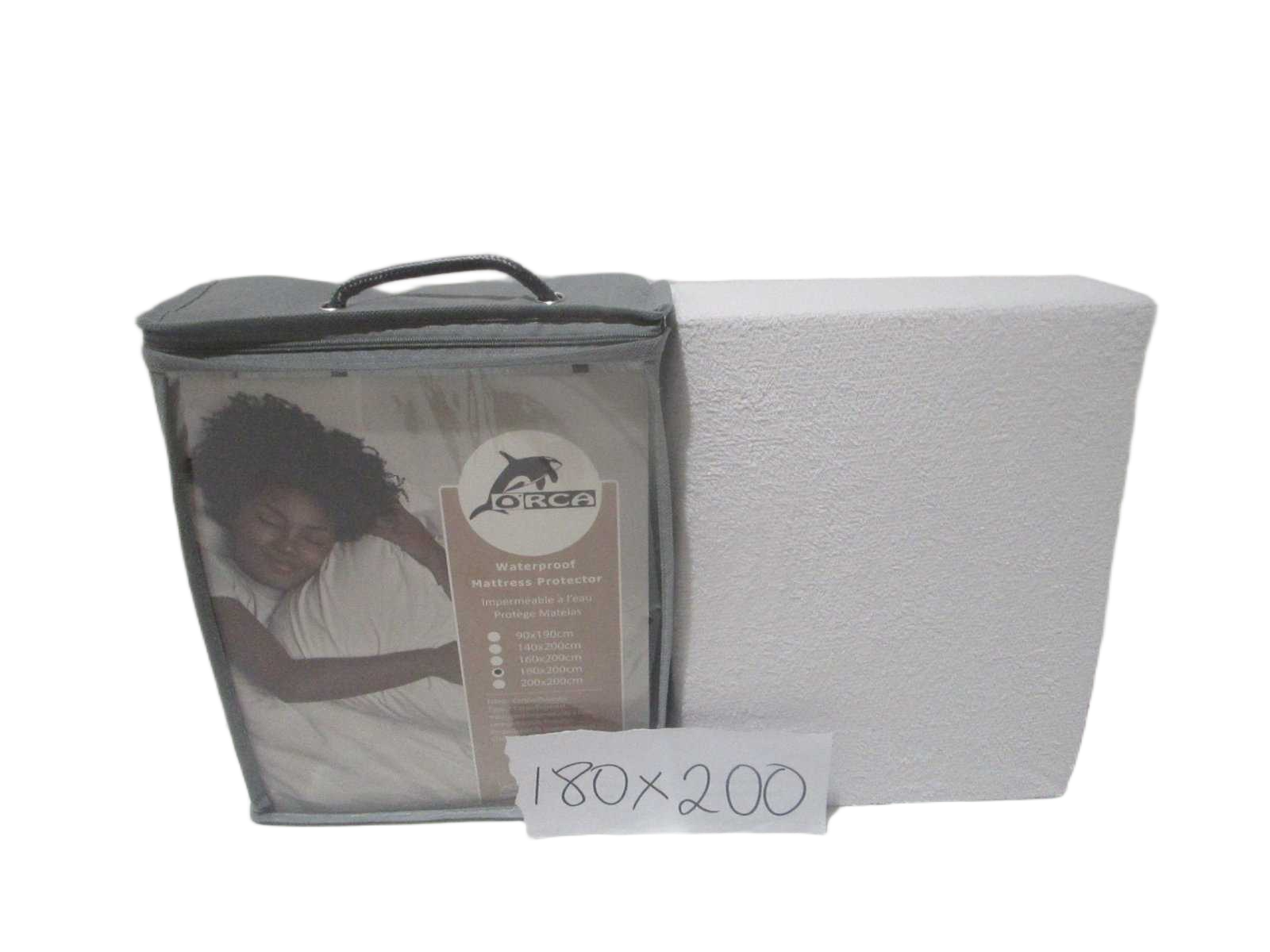 Mattress Protector Fabric : Polycotton 80% Cotton 20% Polyester 110gsm Terry/Tpu Coated + 70 Gsm Knitted With Packing Grey With Hand