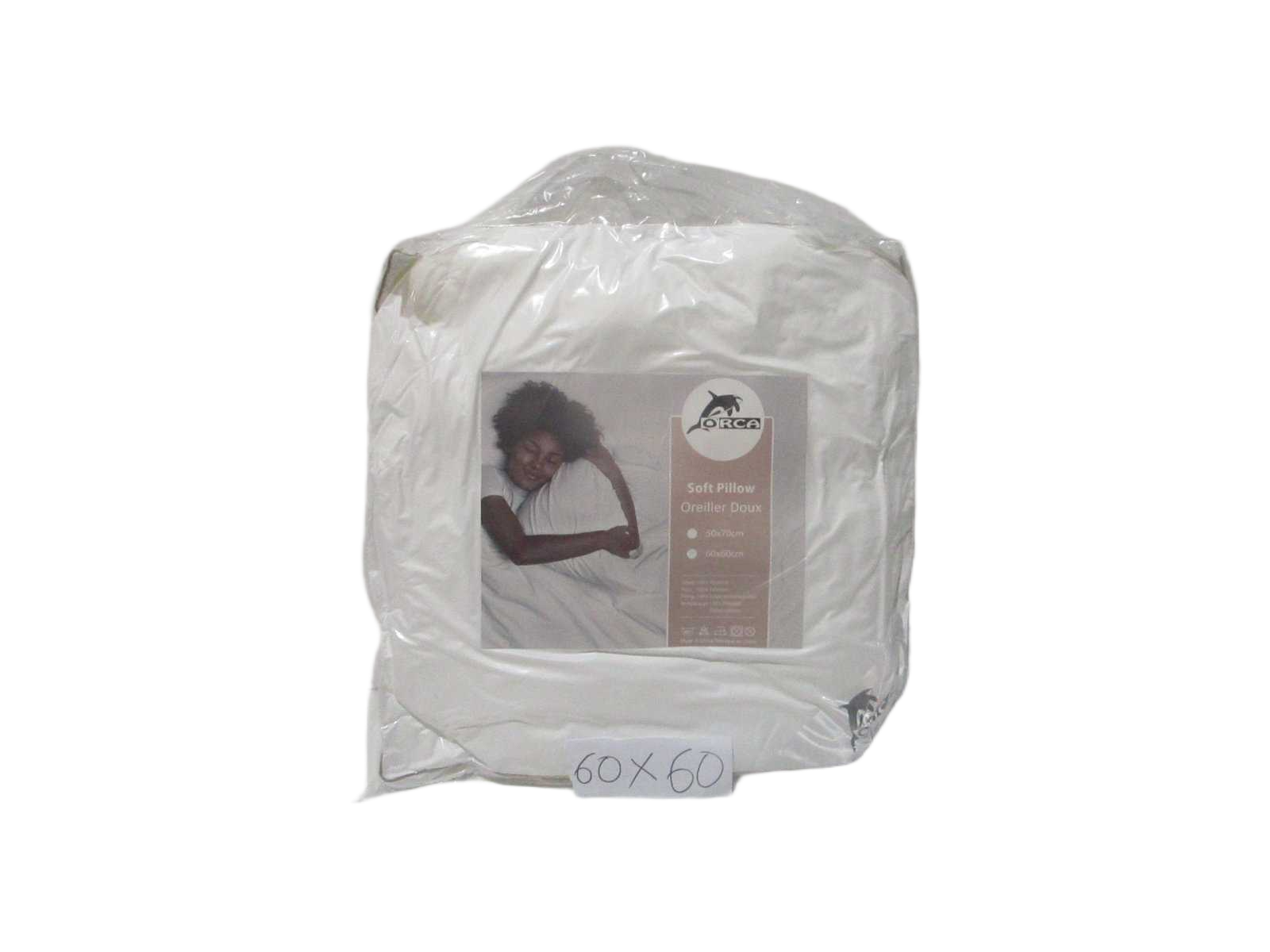 Pillow White Polyester 110 Gsm - Filling 1130 Gr 3d Polyester - 2 Piping Taupe Color 3cm - Insert Card Vacuum Packing