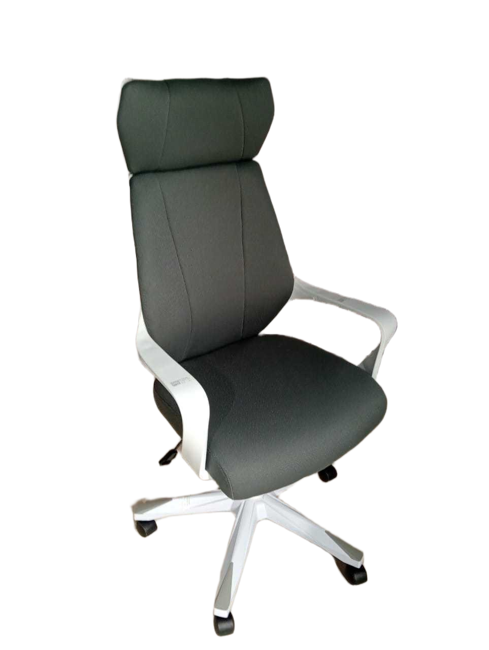 High Back Office Chair Grey - White Frame
