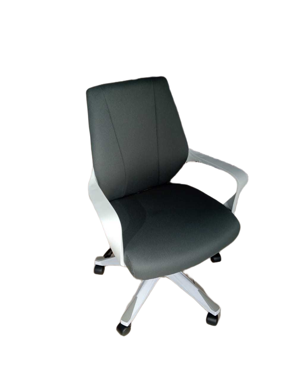 Low Back Office Chair Grey- White Frame