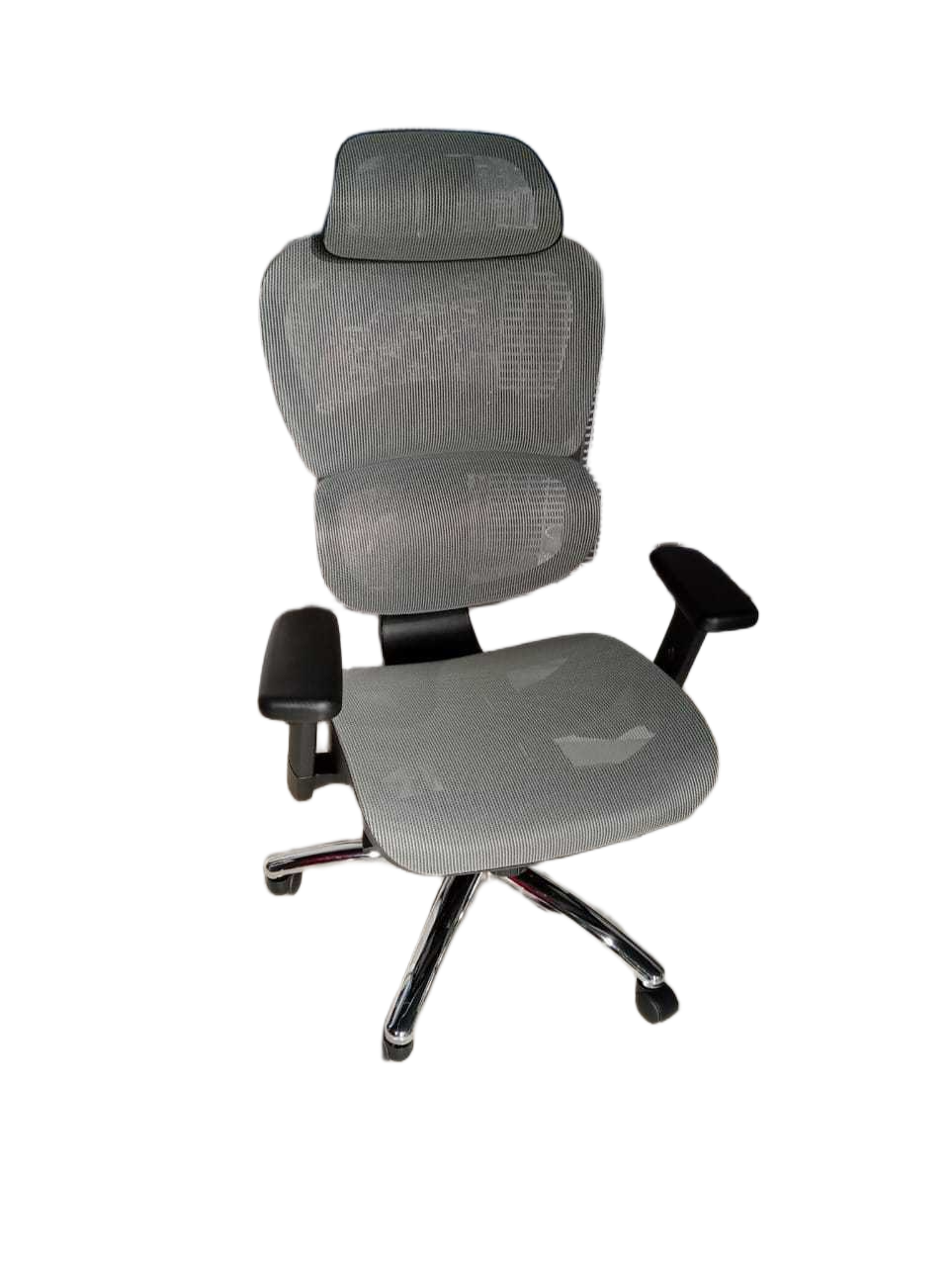 High Back Office Chair Grey- Black Frame