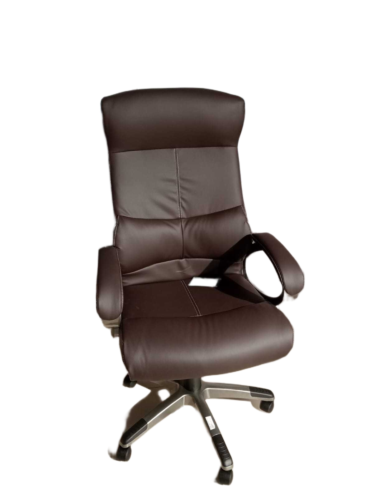 High Back Office Chair Dk Brown- Pu