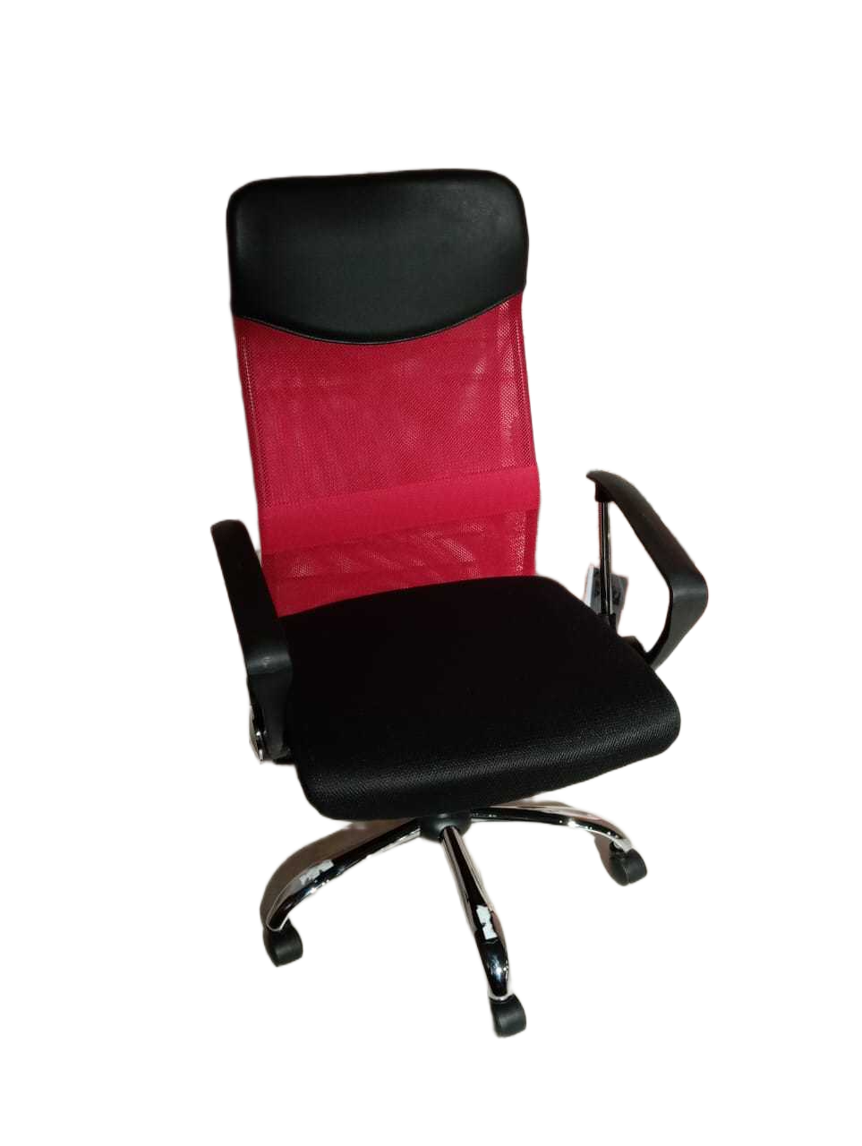 Office Swivel Chair Red, Mesh Black