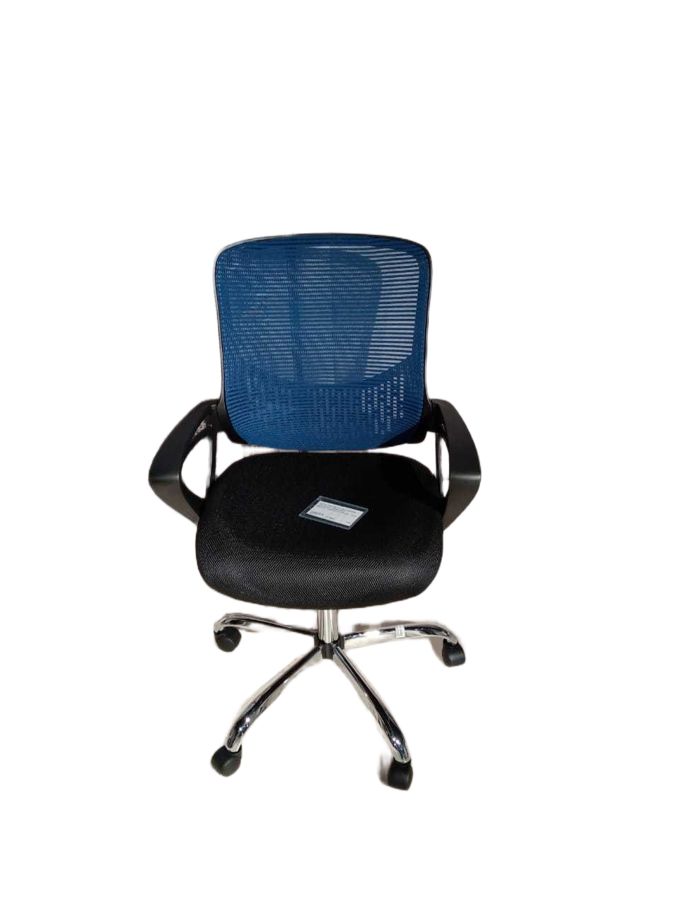 Office Chair Black Ble-Chrome Legs Black Frame Mesh