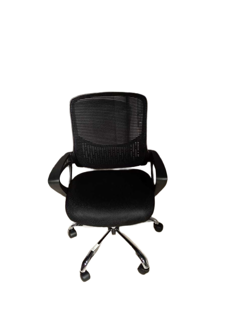Office Chair Chrome Legs Black Frame Mesh
