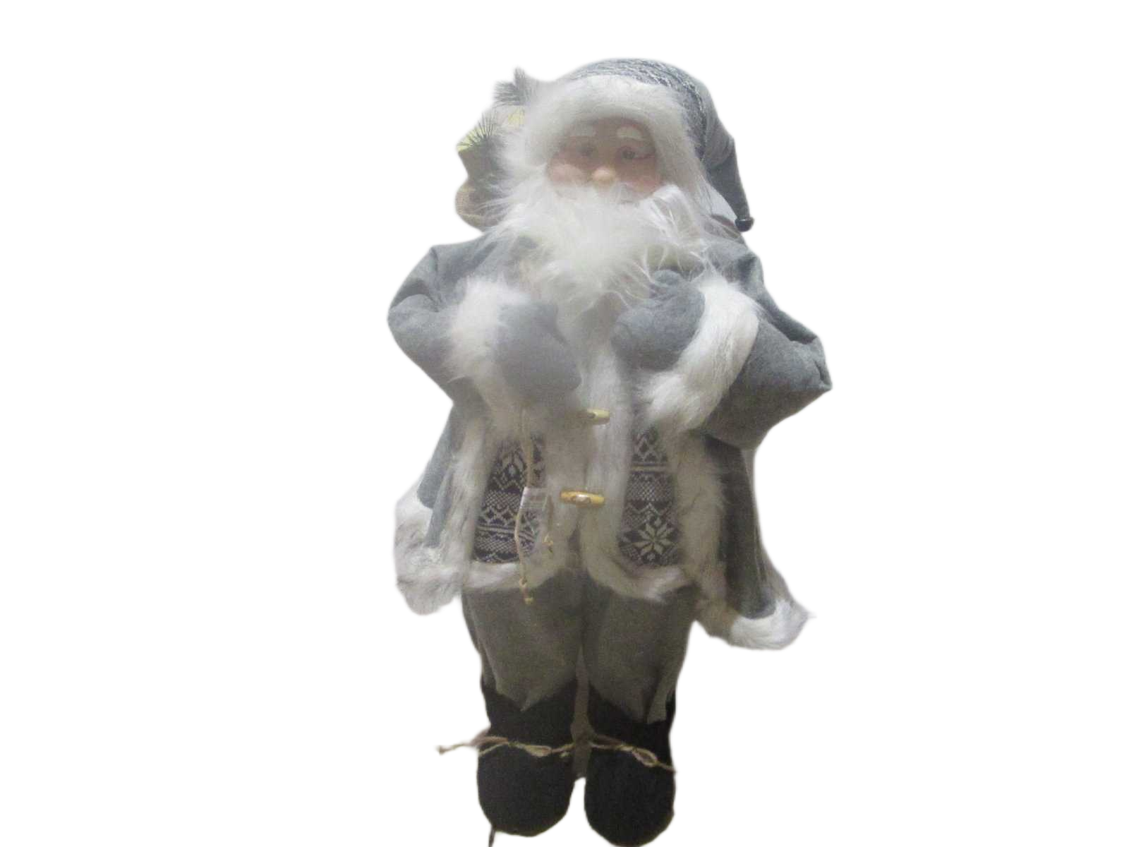Christmas Man Bear+christmas Gift ,grey Cloths,cloth+pvc Grey H80cm