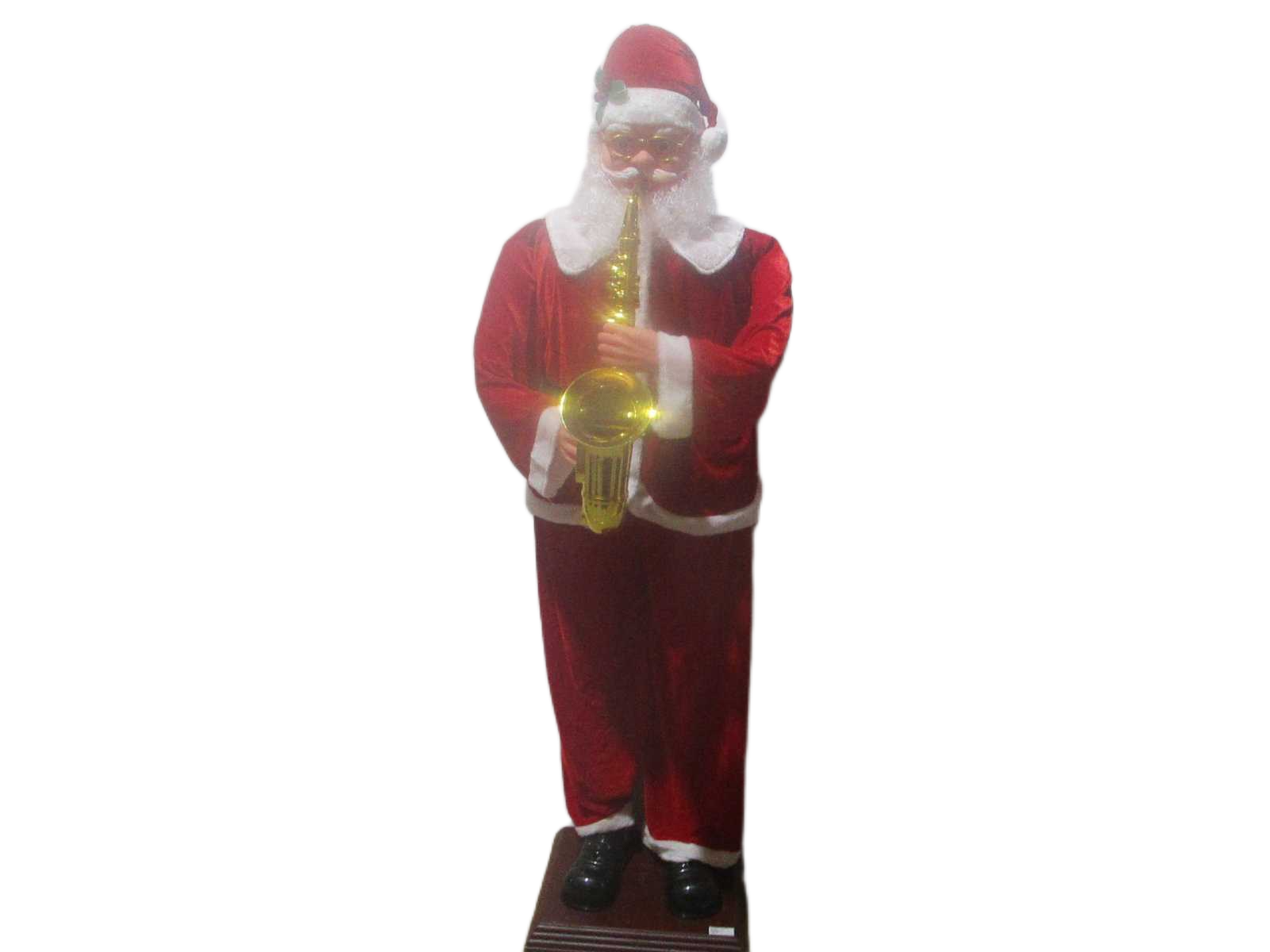 Christmas Man With "jingle Bell"music Pvc+velvet Red 180cm
