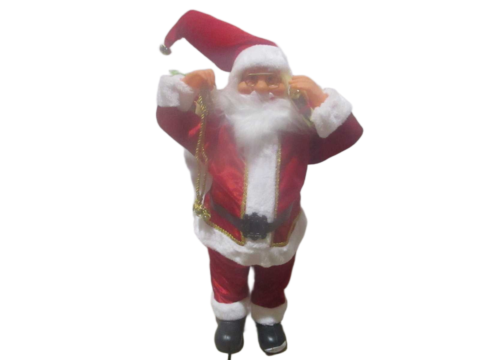 Christmas Man Xmas Gift Box Pvc+velvet Opp Bag Red+white Line 60cm