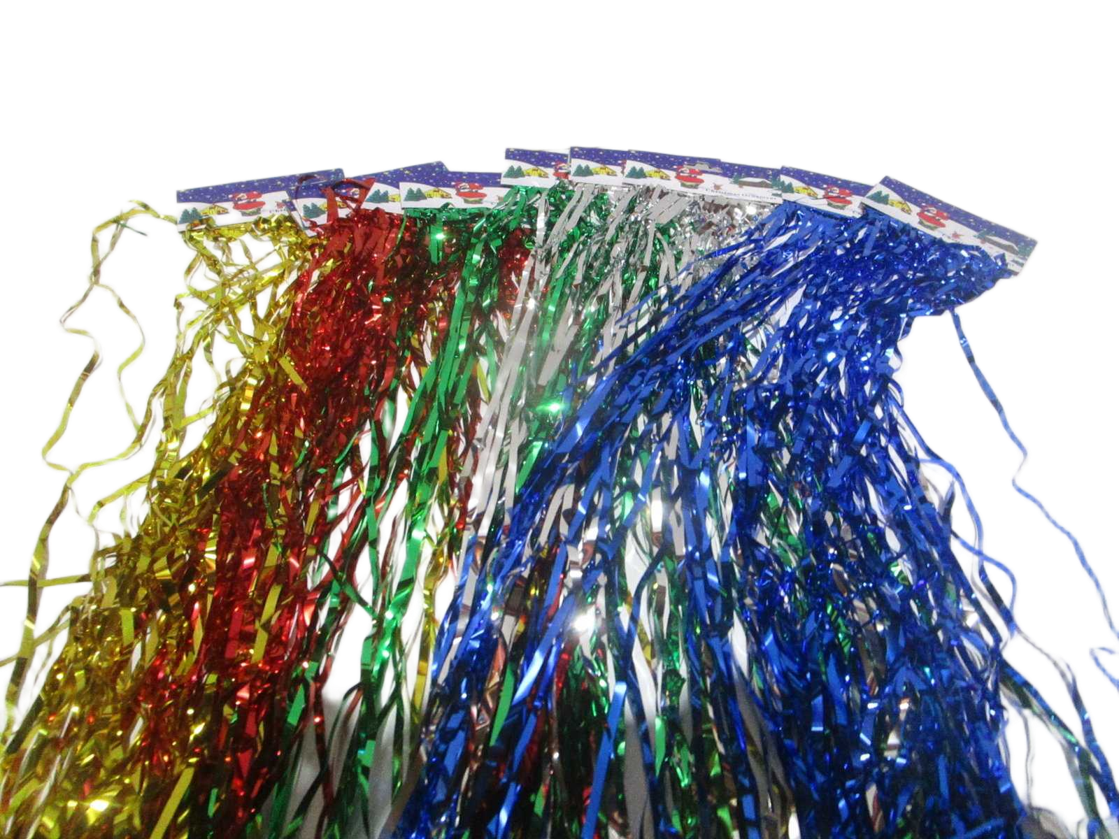 Set 10 Pcs Festive Curtain Pet Packing:opp Bag Silver Gold Green Red Blue 10*100cm