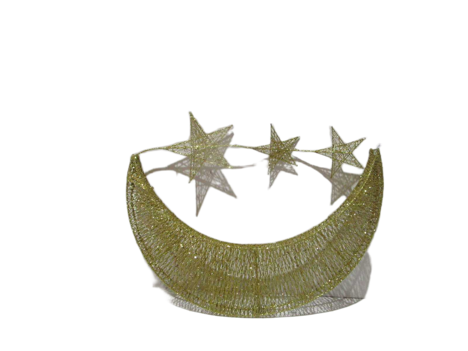 Xmas Deco-Moon+stars Metal Gold 60cm