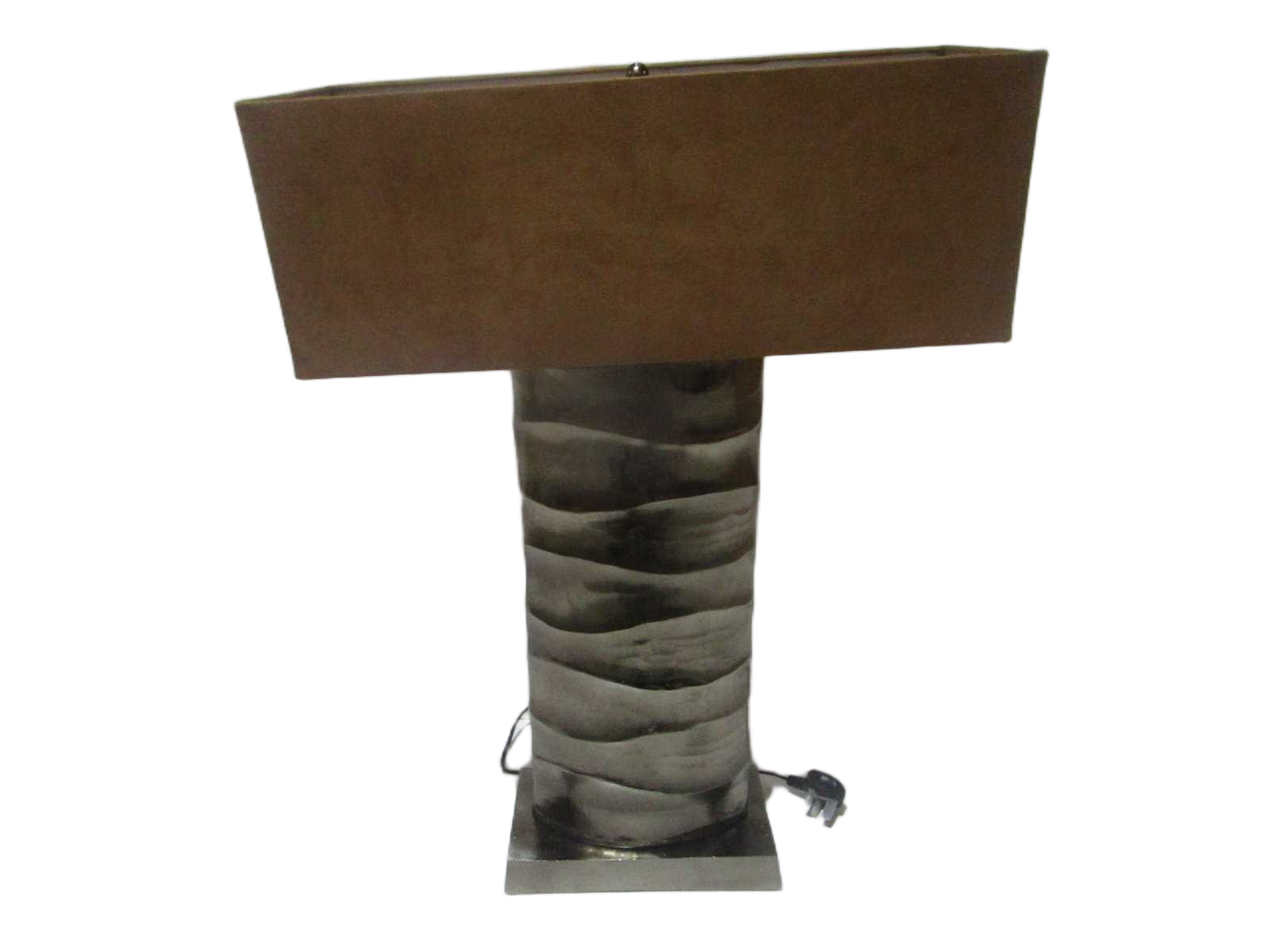 Table Lamp Aluminium + Polysuede Lampshape With Bulb