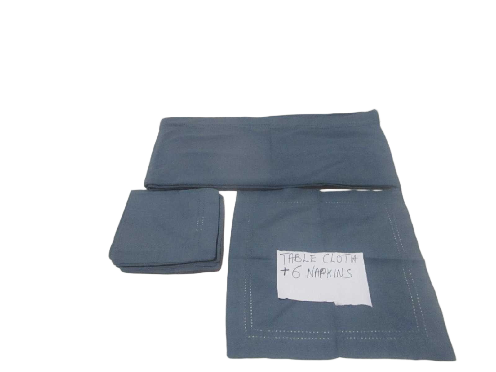 Table Cloth W 6 Napkin 100% Cotton 160 Gsm With Ribbon Insert Card And Polybag 250x150 Bl