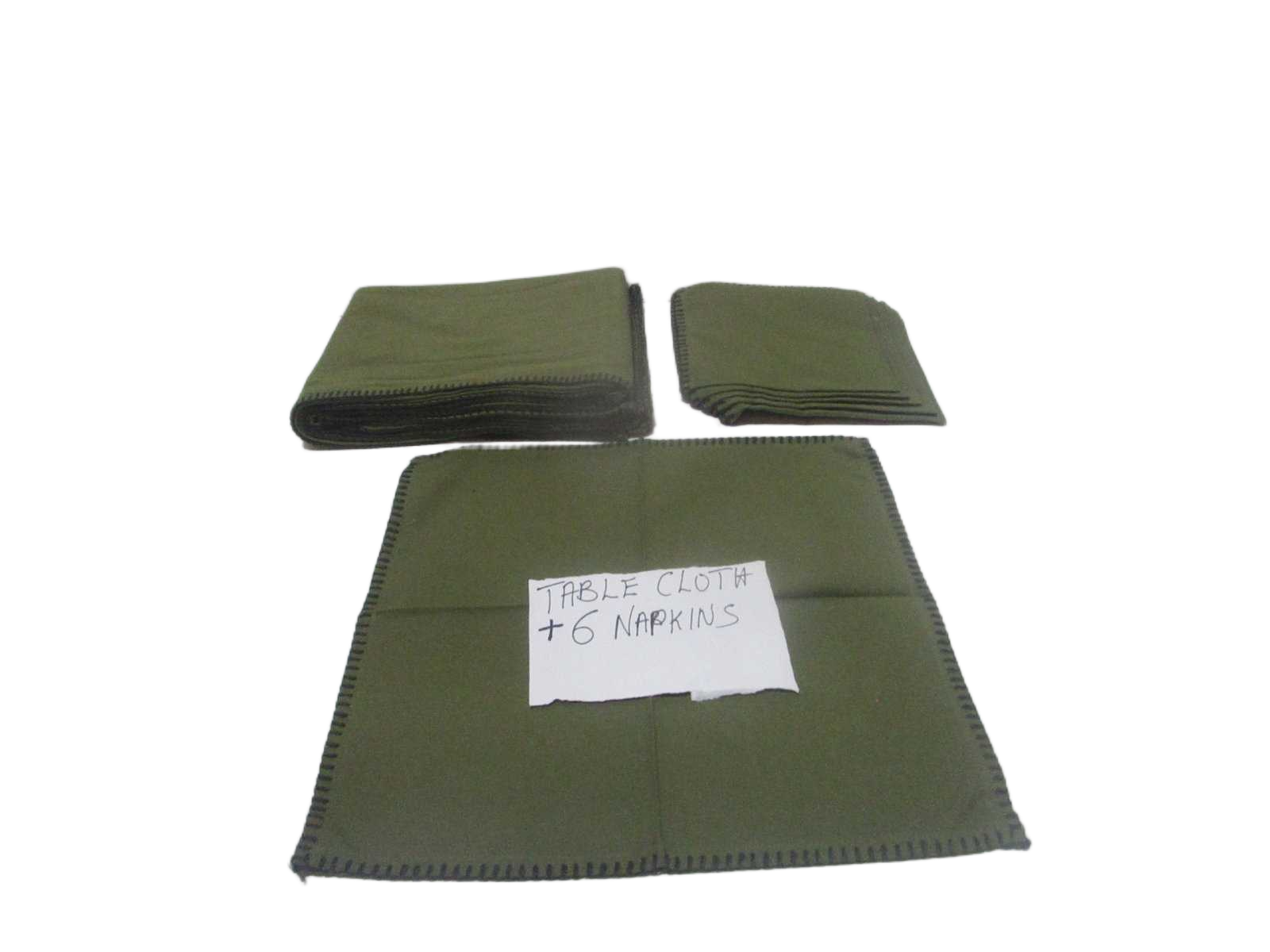 Table Cloth W 6 Napkin 40x40 100% Cotton 160 Gsm With Bordure Blanket Ribbon Insert Card And Polybag 250x150 Gr