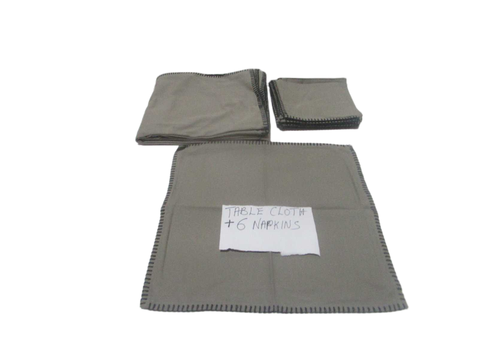 Table Cloth W 6 Napkin 40x40 100% Cotton 160 Gsm With Bordure Blanket Ribbon Insert Card And Polybag 250x150 Li