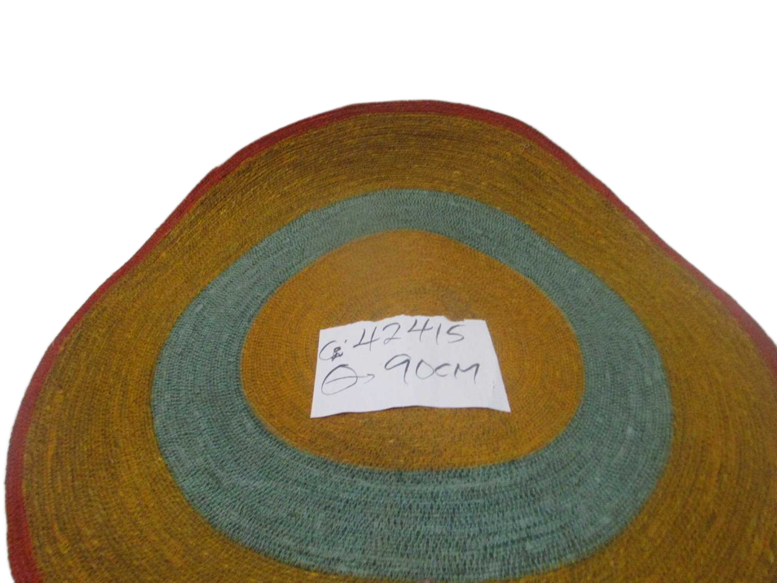 Round Carpet Of Natural Sea Grass Multy Colors Red Or