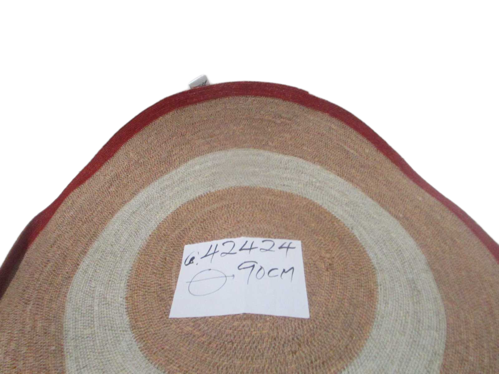 Round Carpet Of Natural Sea Grass Multy Colors Red Pe