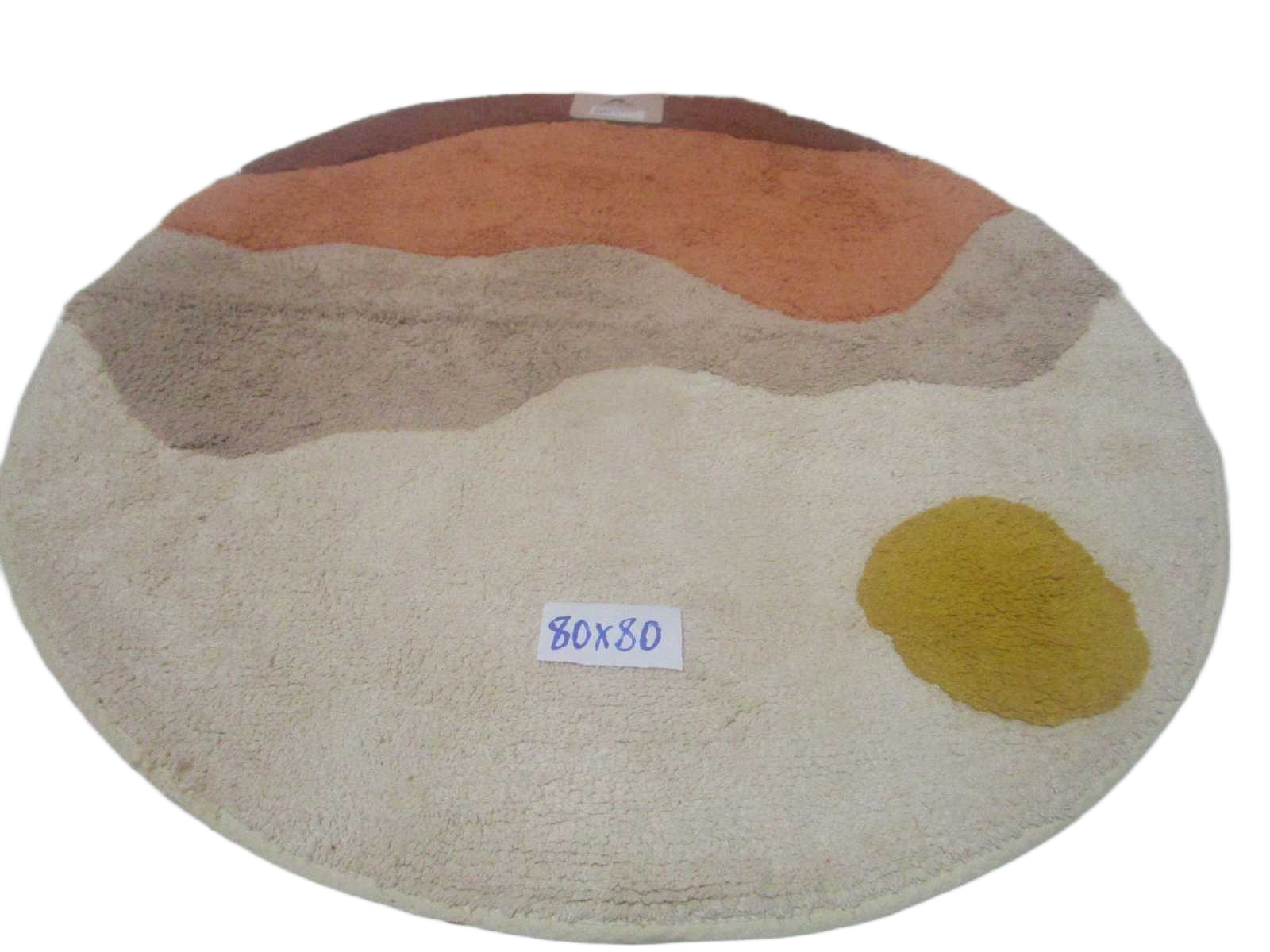 Round Carpet Cotton Tuffed Without Laces Latex Backing 1700 Gsm Vcp/Bm/102694 80x80