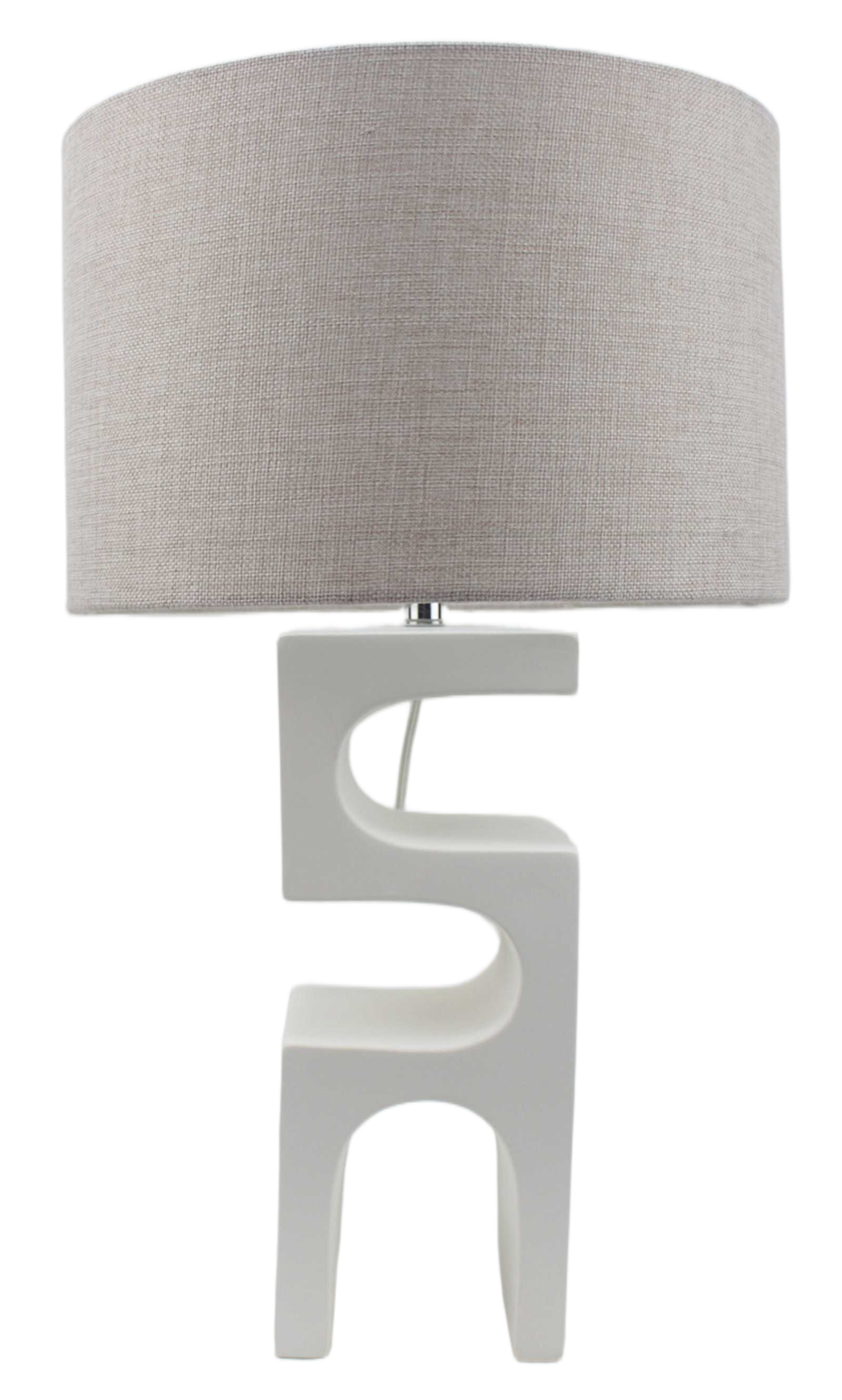 Table Lamp Poly French Plug With Fabric Shape