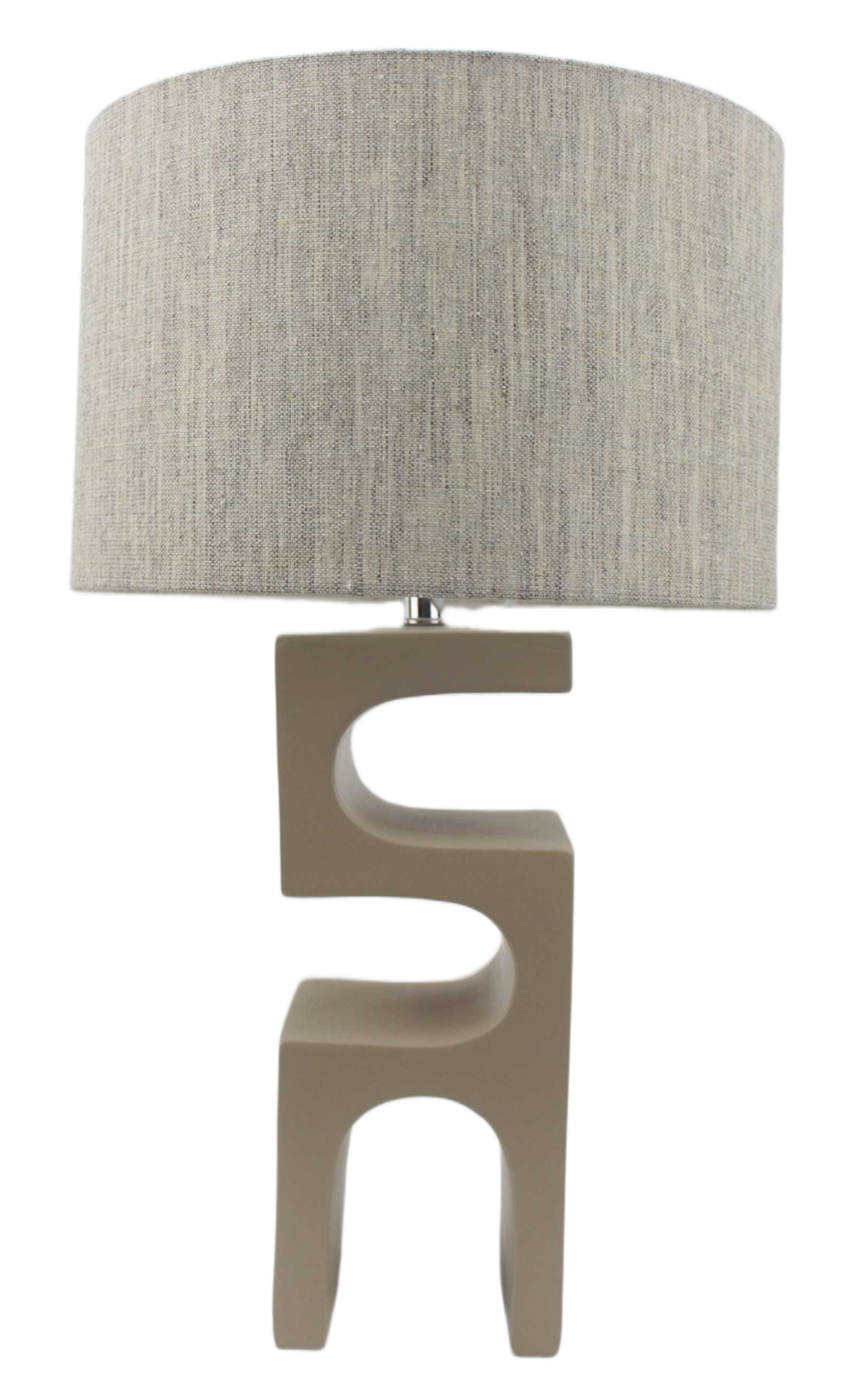 Table Lamp Poly French Plug With Fabric Shape