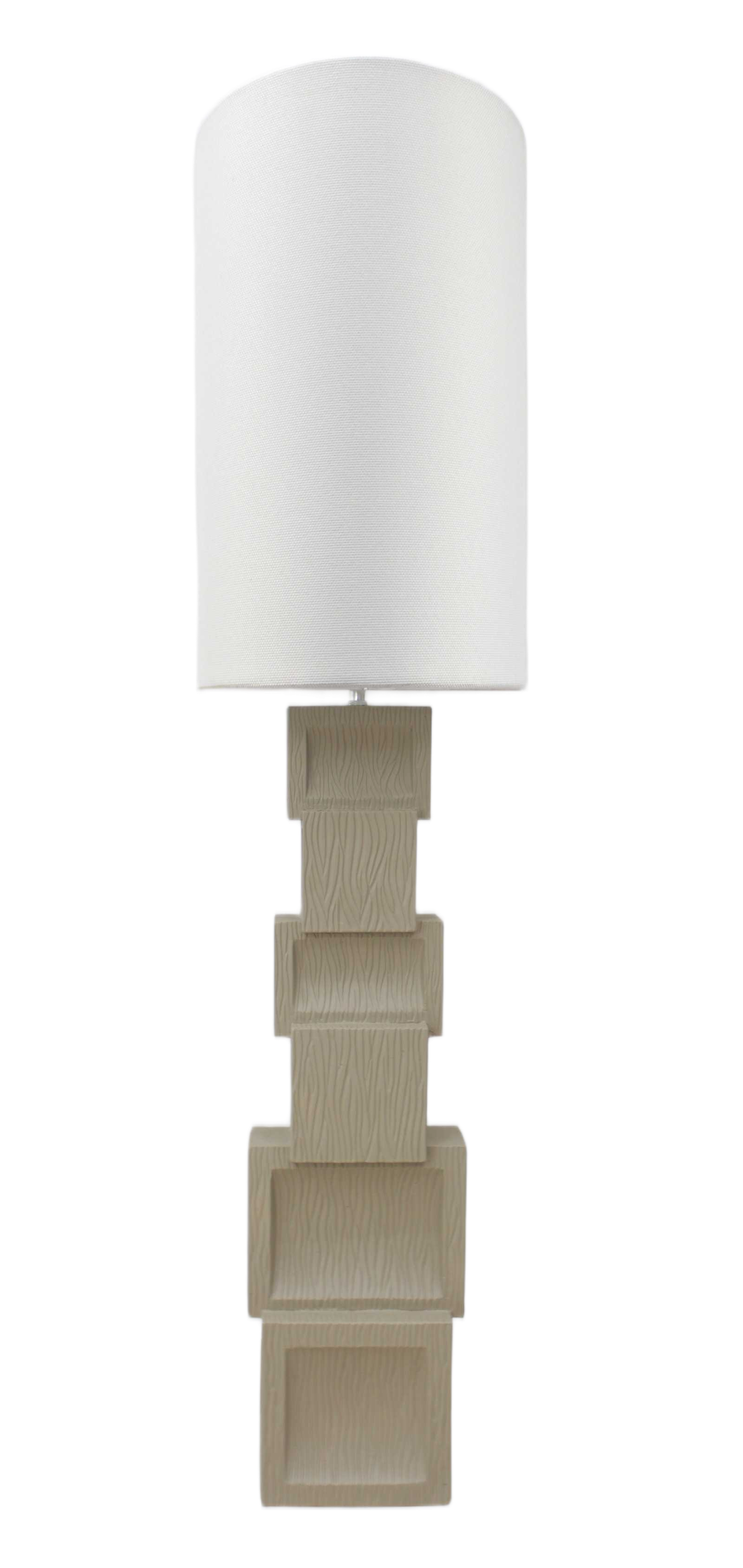 Table Lamp Poly French Plug With Fabric Shape