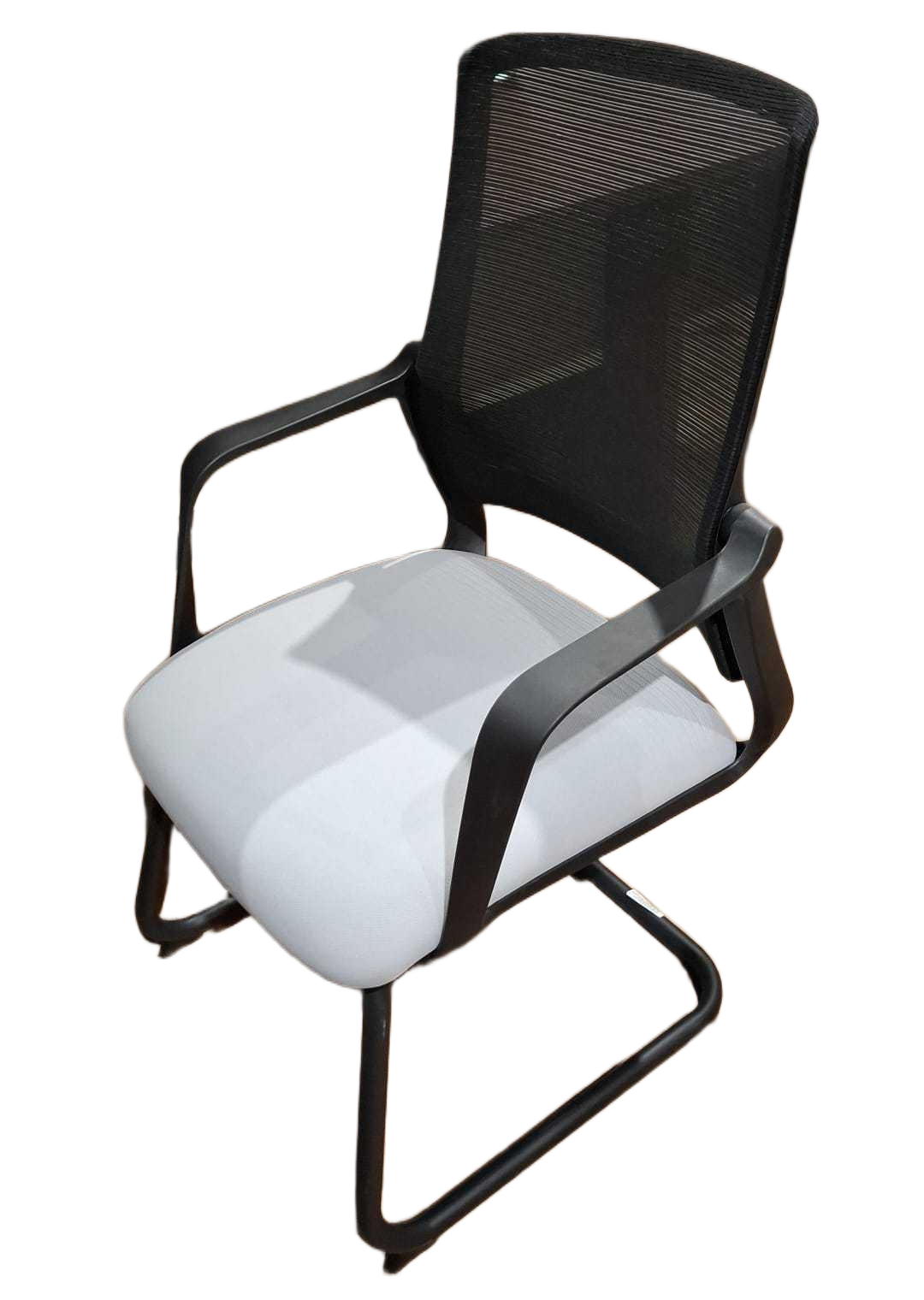 Visitor Chair, Mesh Nylon Arm, Iron Base Mesh Black, Seat Grey Ml-85 2cl=