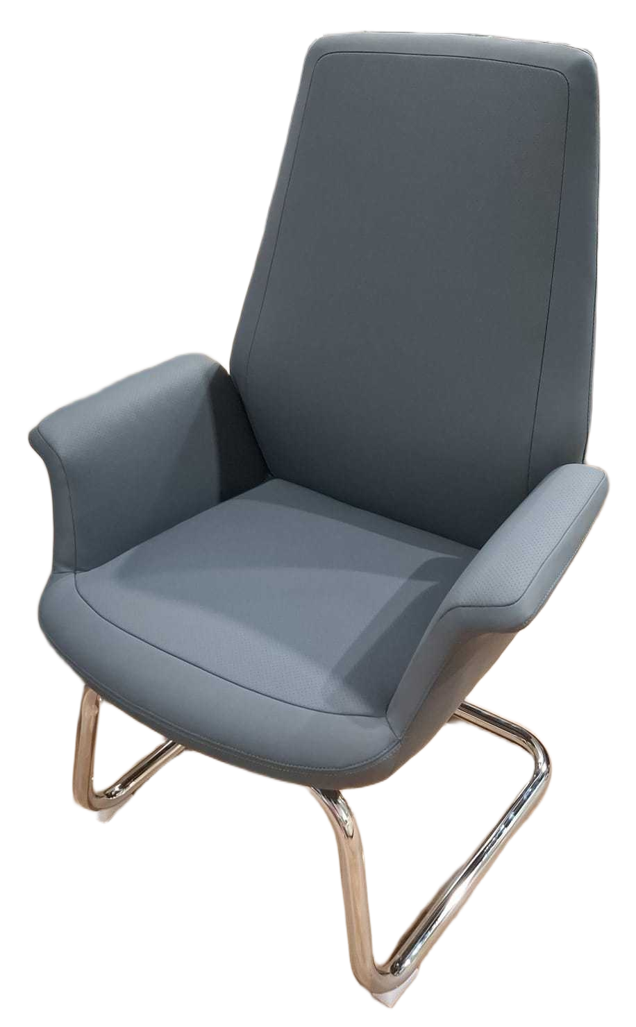 Visitor Chair Pu+chrome Frame 201 Dark Blue 2cl=