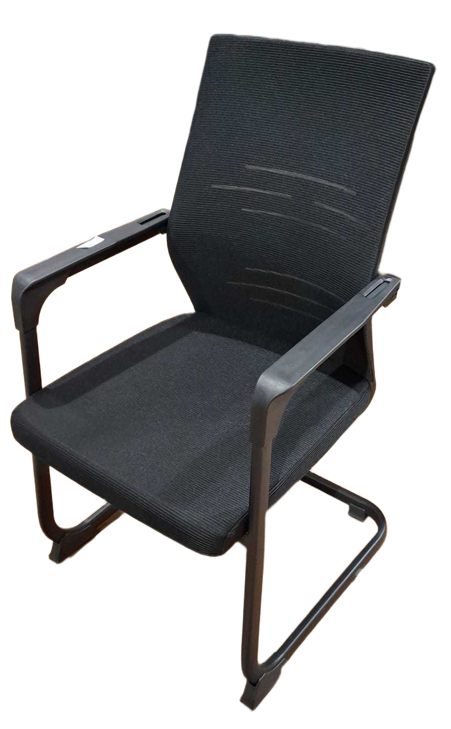 Visitor Chair, Mesh Black Nylon Cover, Black Iron Frame Fabric Black Ts-26 4cl=