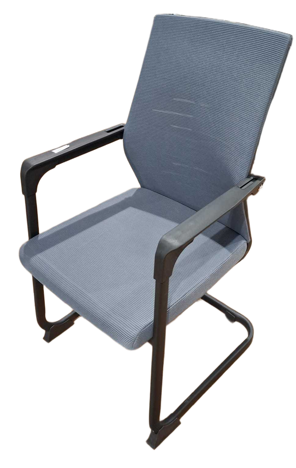 Visitor Chair, Mesh Black Nylon Cover, Black Iron Frame Fabric Grey As Sample 4cl=