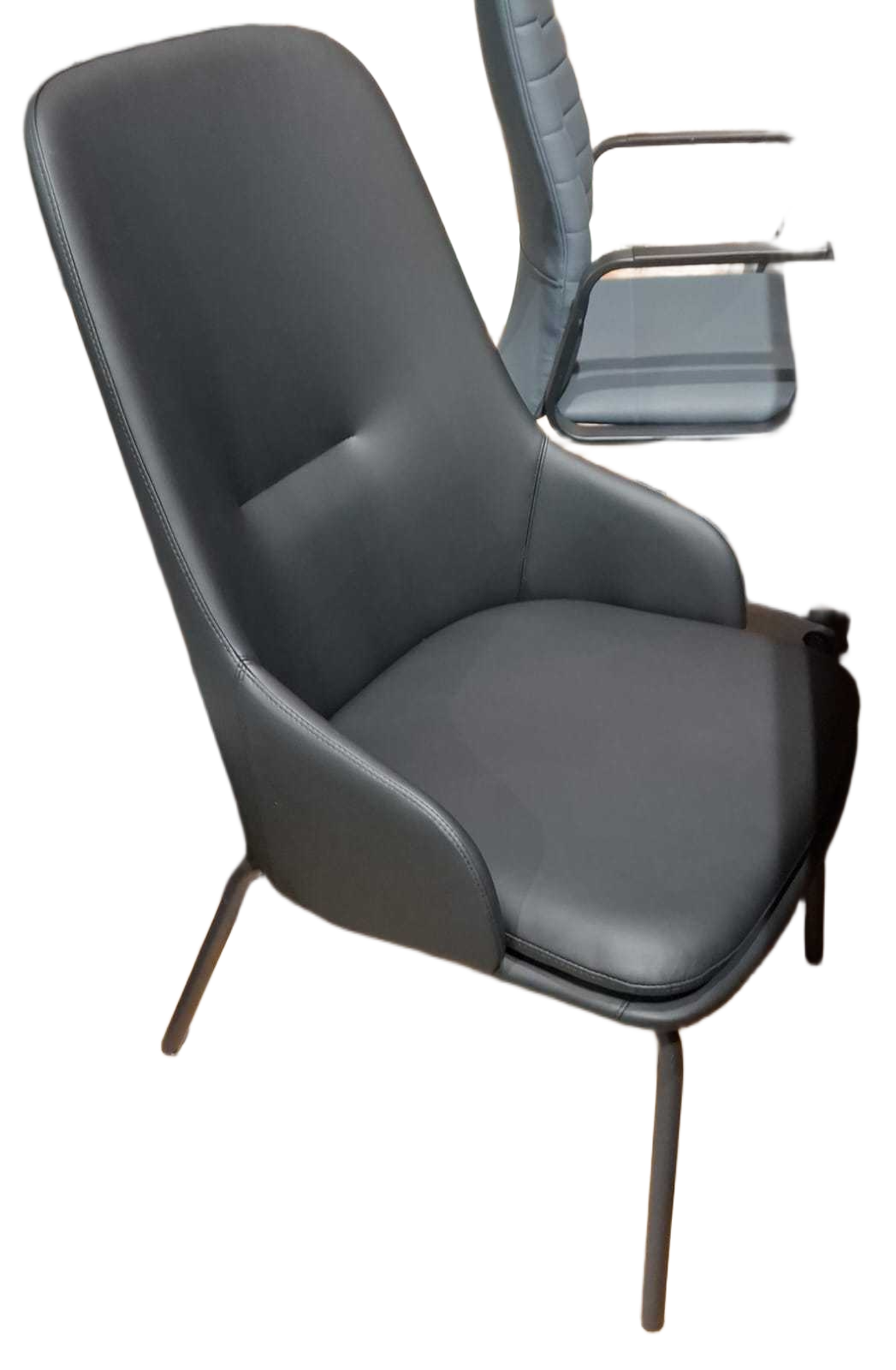 Visitor Chair Pu+iron Base 169 Black 56.5*71*96 2cl=