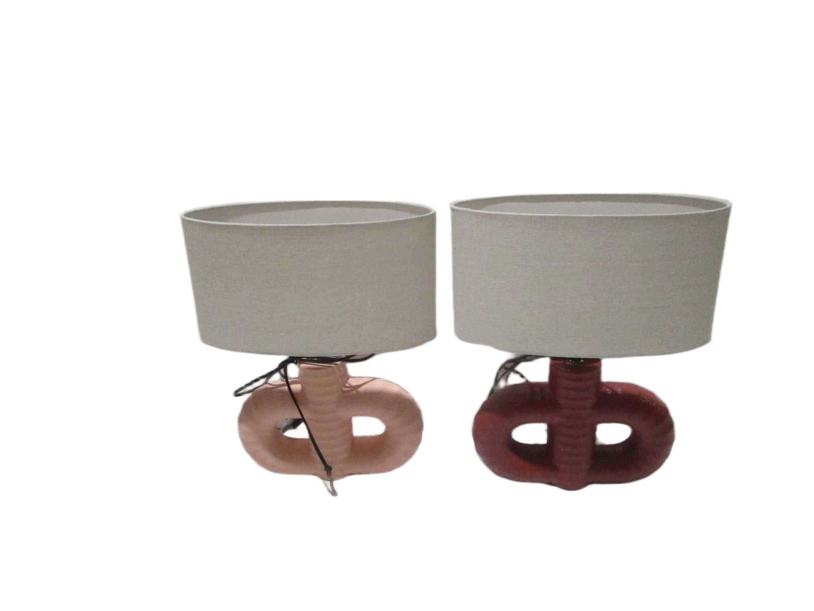 Table Lamp Ceramique Ovale Shape Fabric French Plug