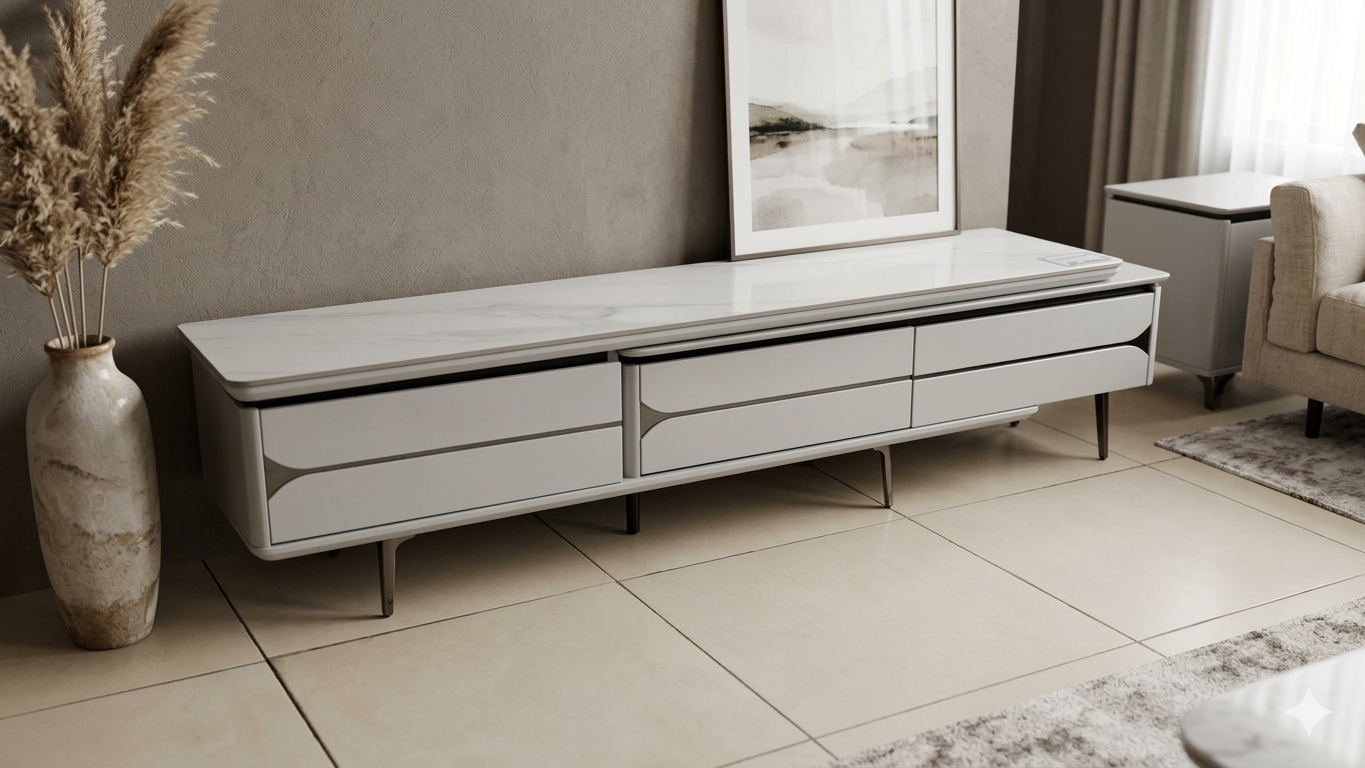 Tv Stand 9mm Thickness Ceramic Table Top And Mdf 1600-2400x350