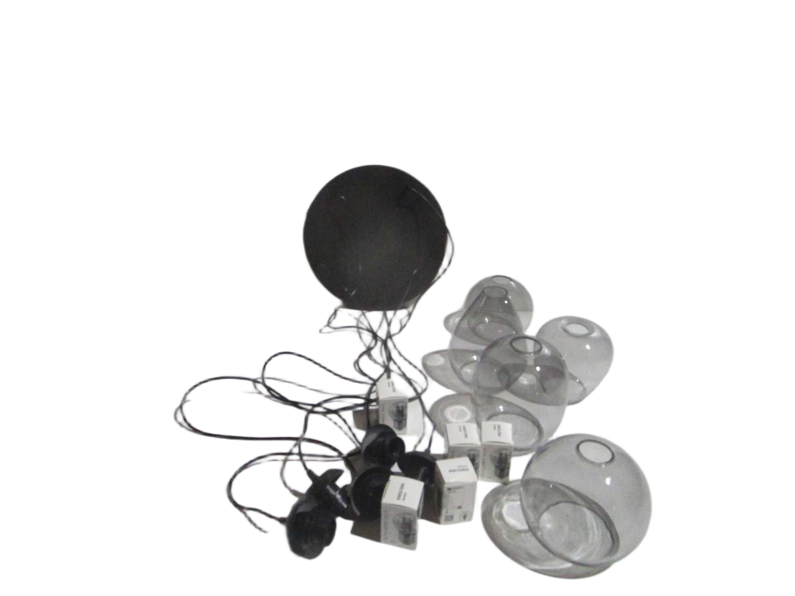 Lamp Pendant Round Base -With 5 Bowl Lights + Lights Bulbs 8463