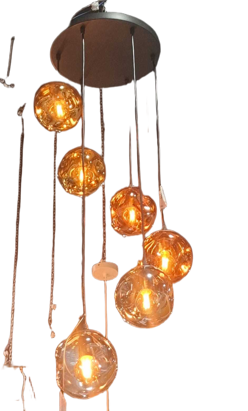 Round Base - Pendant Lamp Wit 6 Lights + Lights Bulbs 8464 X 6