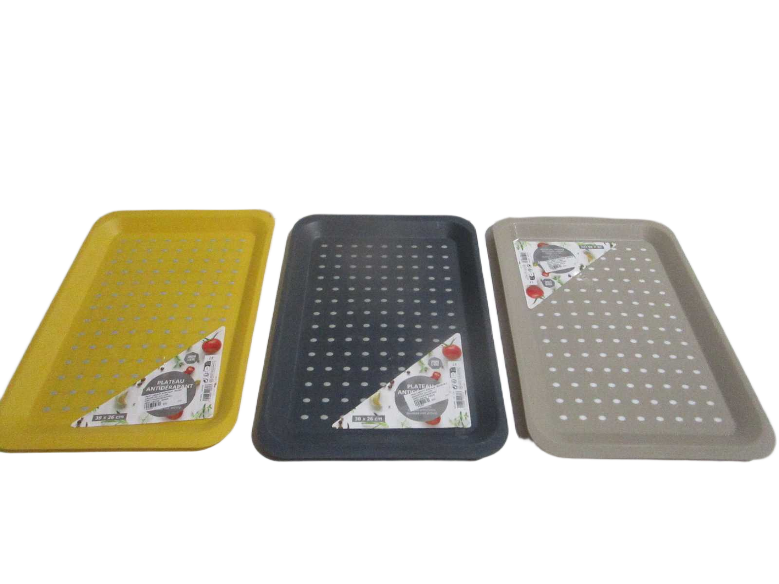 Tray Liberty Non-Slip 26x38cm 3 Assorted Colors Grey/Taupe/Mustard