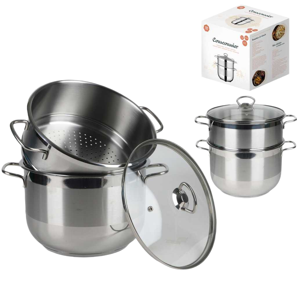 Couscoussier For All Heaters With Glass Lid 8ltr